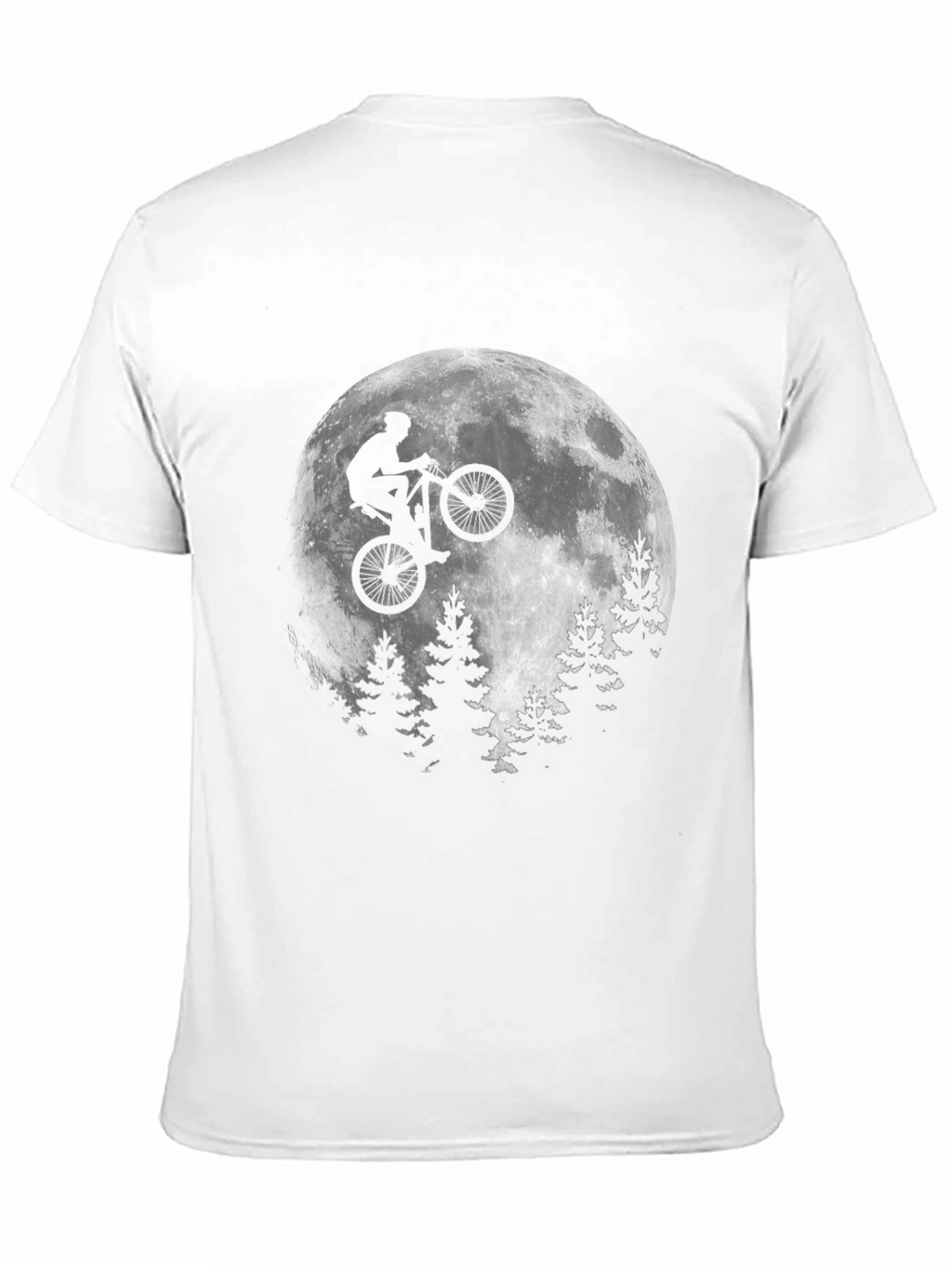 Biker Moon Graphic T-Shirt - Black Cotton Blend