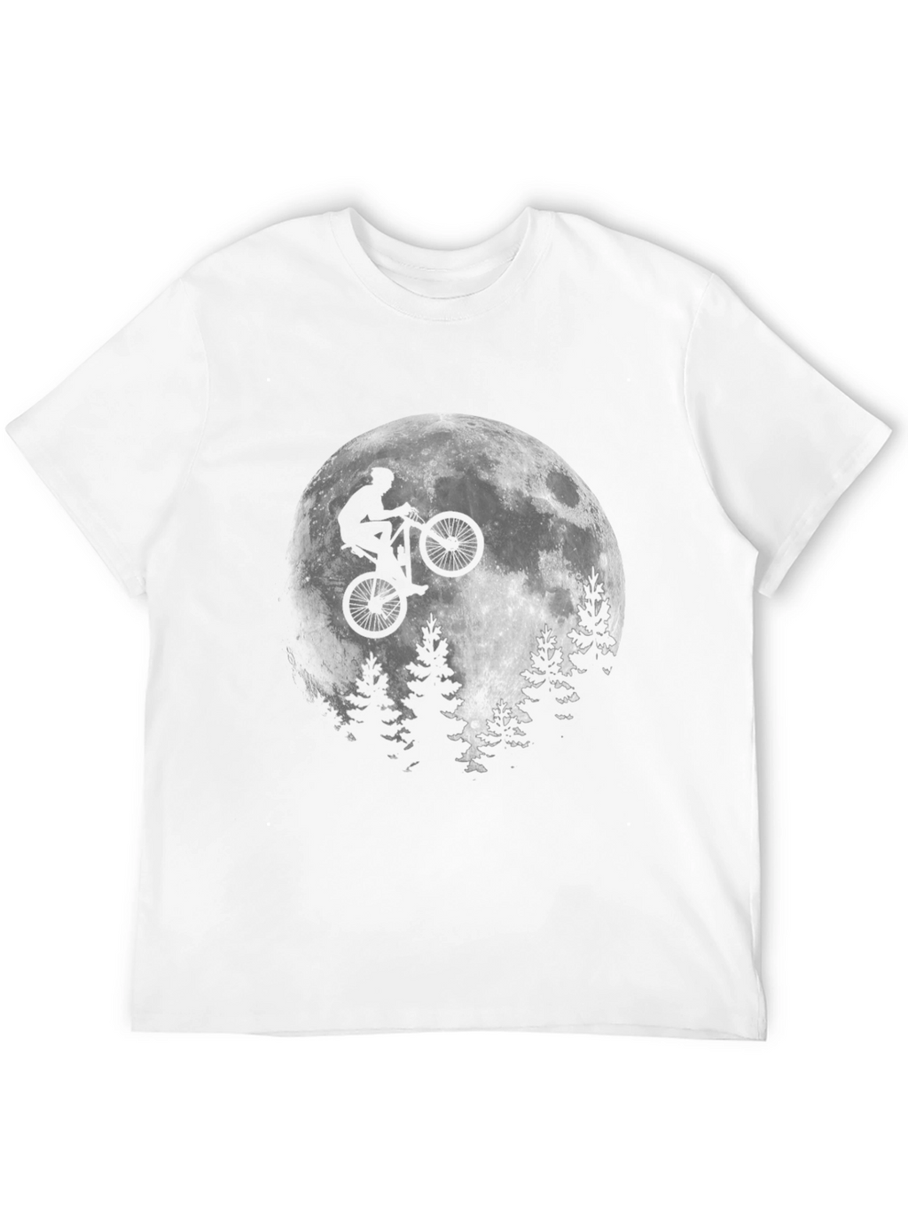 Biker Moon Graphic T-Shirt - Black Cotton Blend