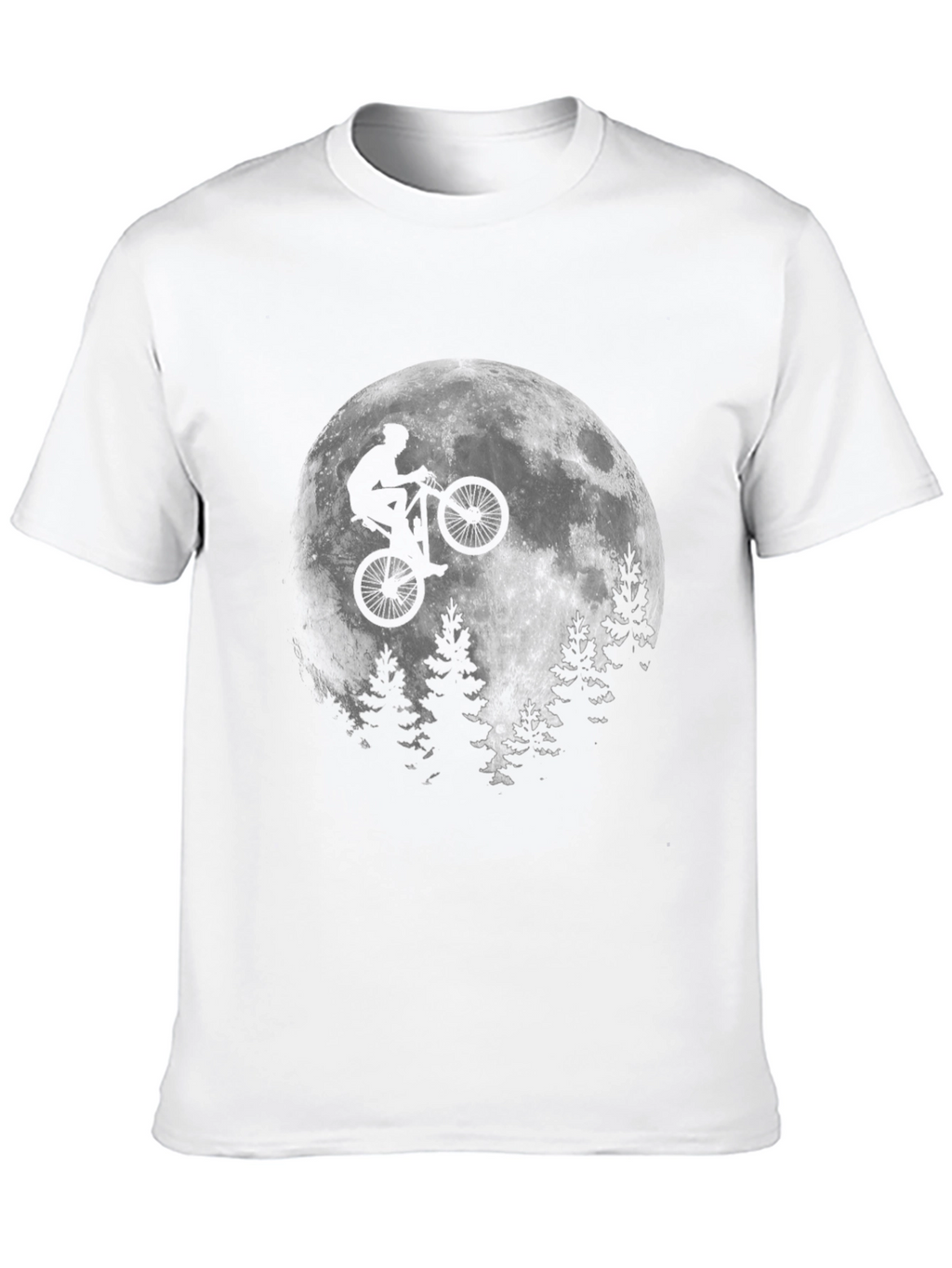 Biker Moon Graphic T-Shirt - Black Cotton Blend