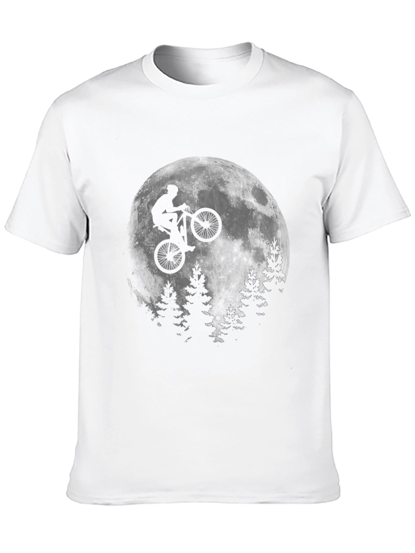 Biker Moon Graphic T-Shirt - Black Cotton Blend