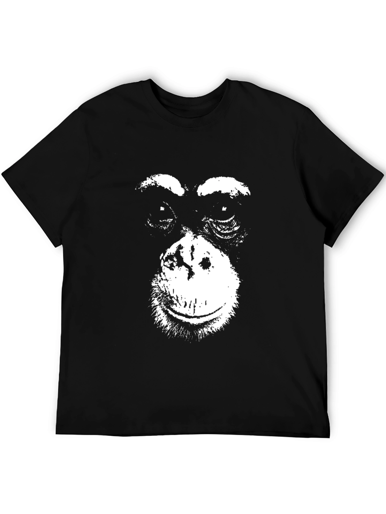 Black T-Shirt with Monkey Face Graphic