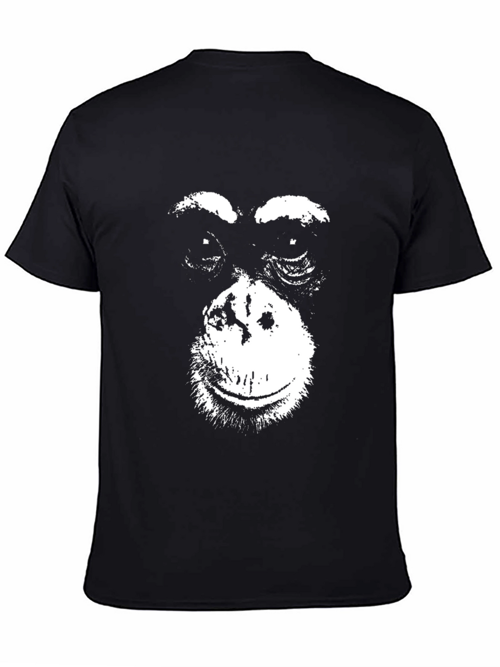 Black T-Shirt with Monkey Face Graphic