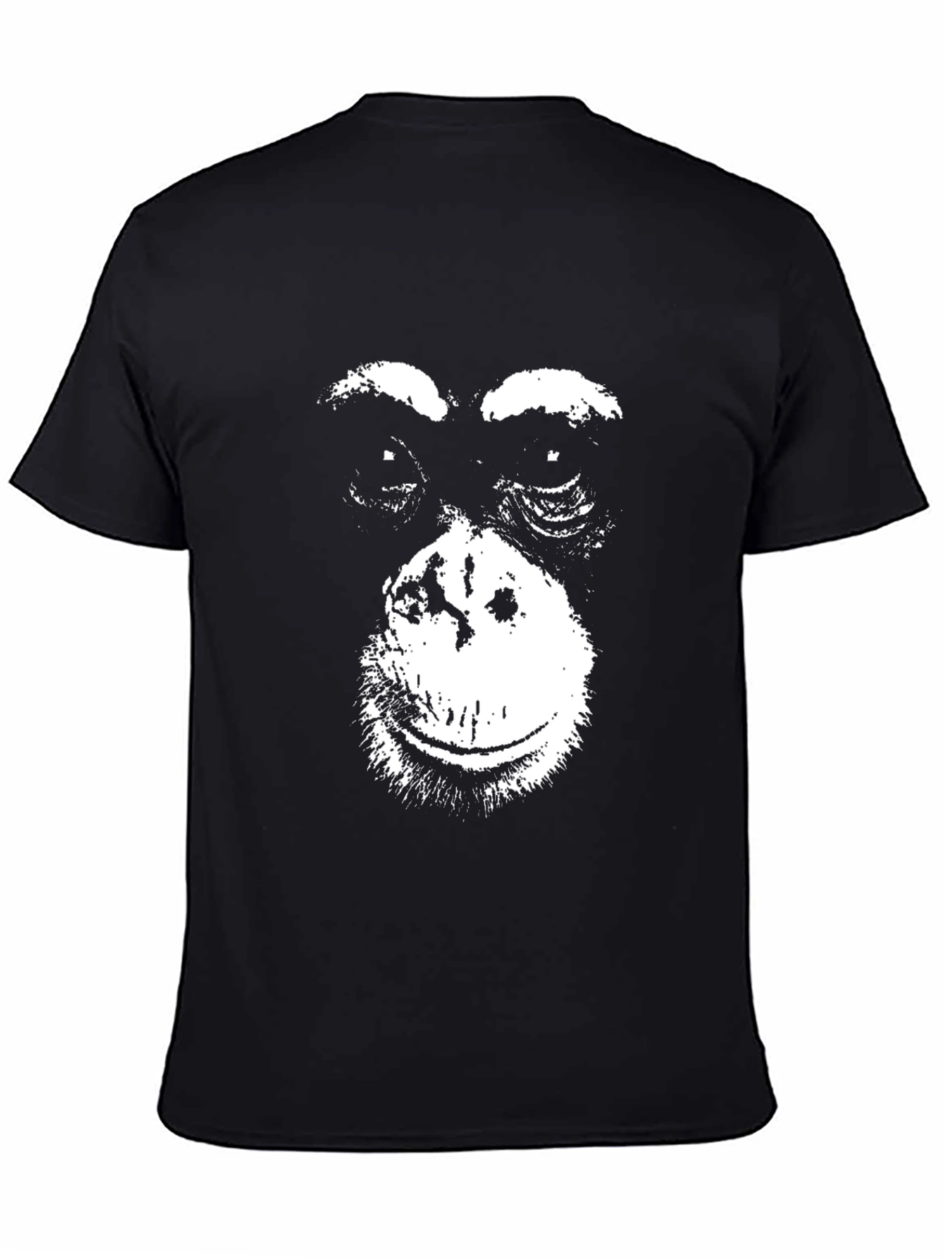 Black T-Shirt with Monkey Face Graphic