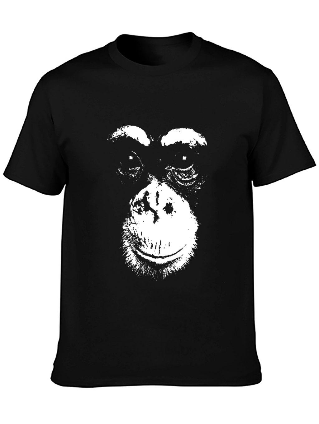 Black T-Shirt with Monkey Face Graphic