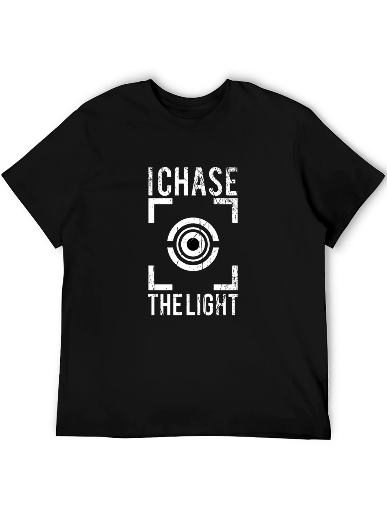 I Chase The Light Photographer T-Shirt - Black Cotton Tee