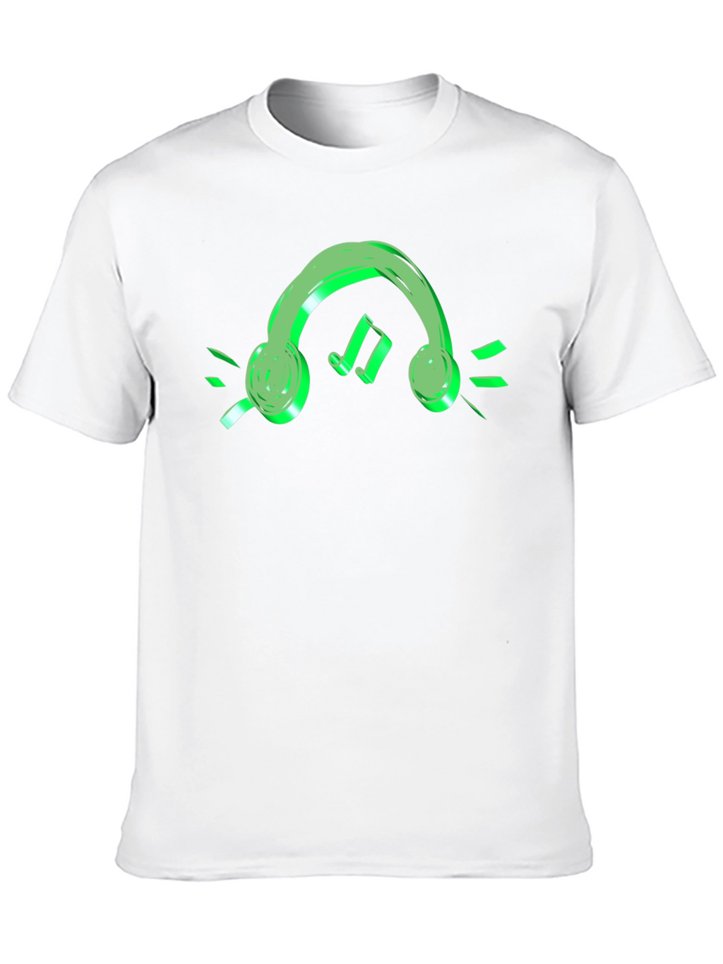 Neon Green Headphone Black T-Shirt