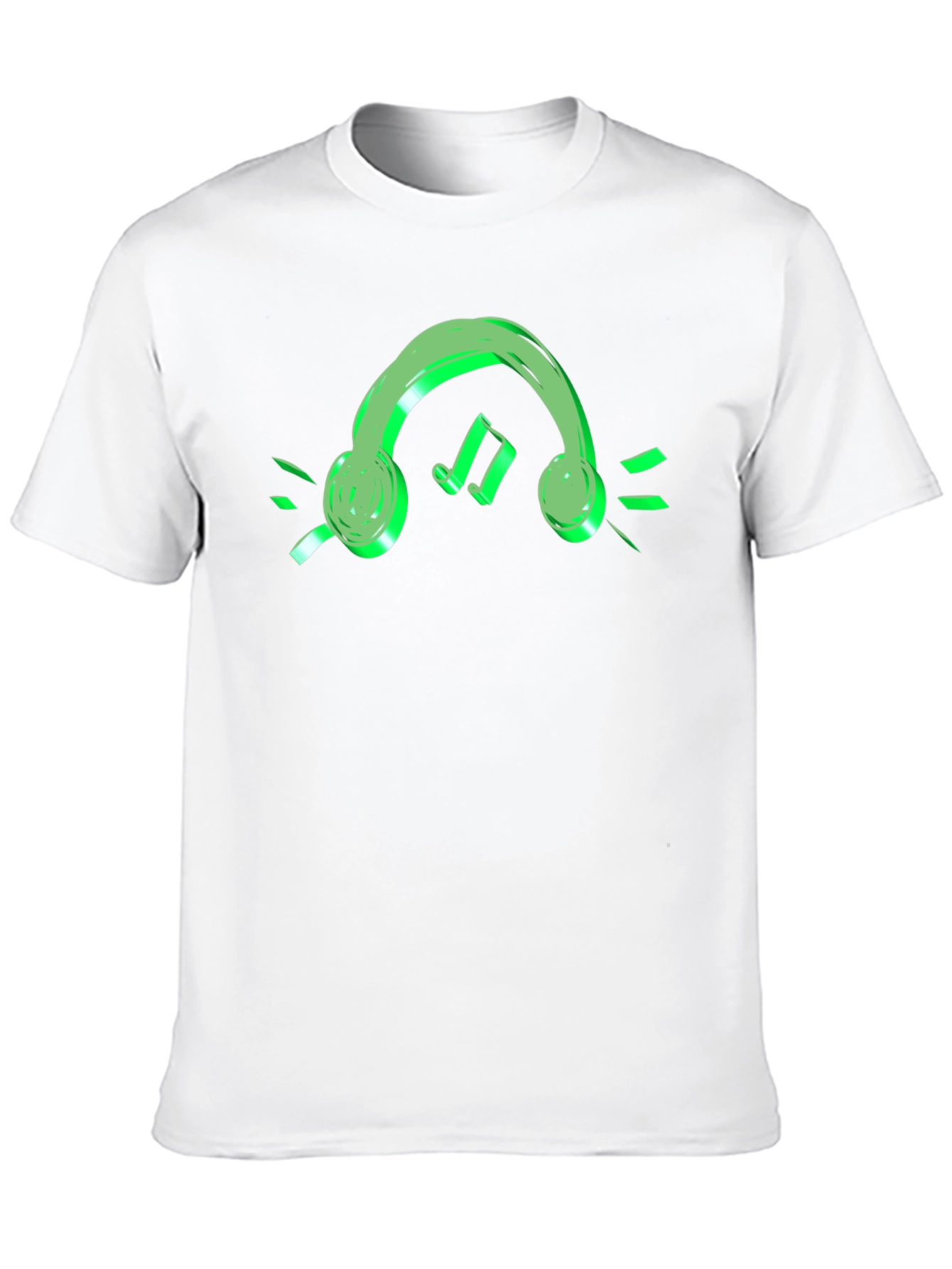 Neon Green Headphone Black T-Shirt
