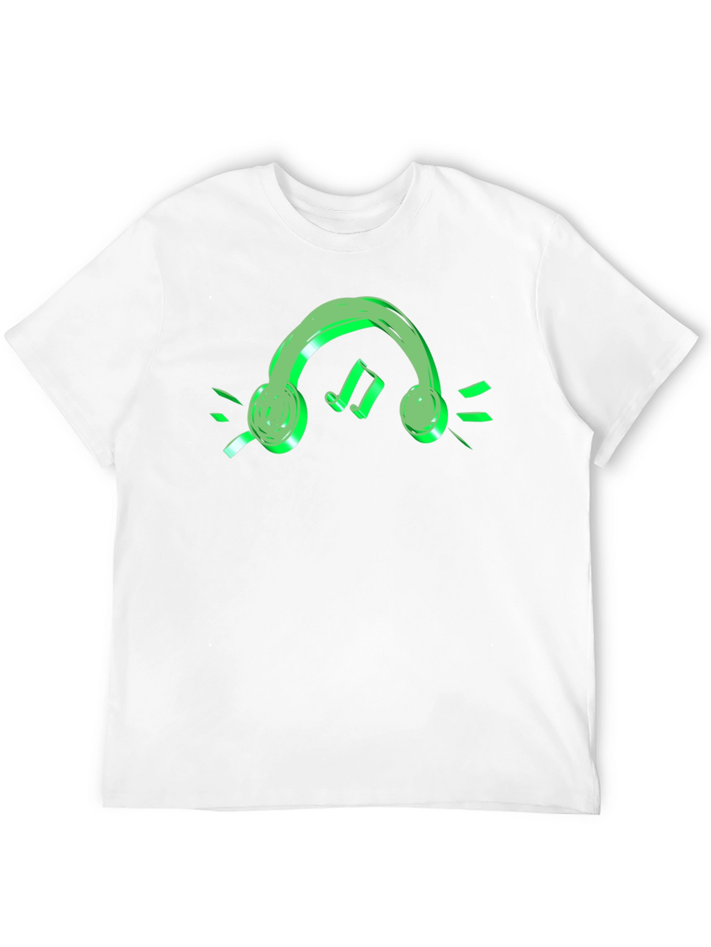 Neon Green Headphone Black T-Shirt