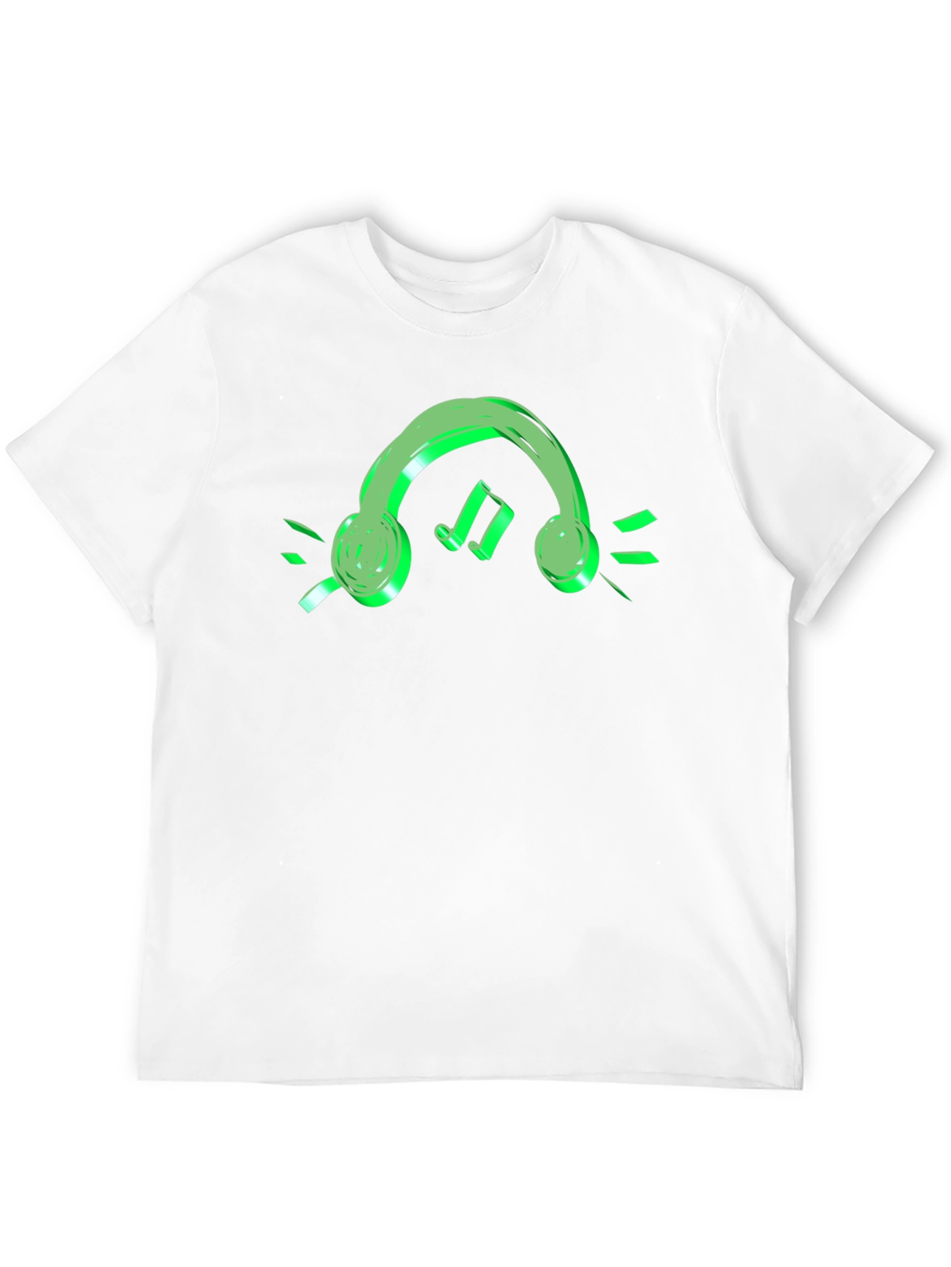 Neon Green Headphone Black T-Shirt