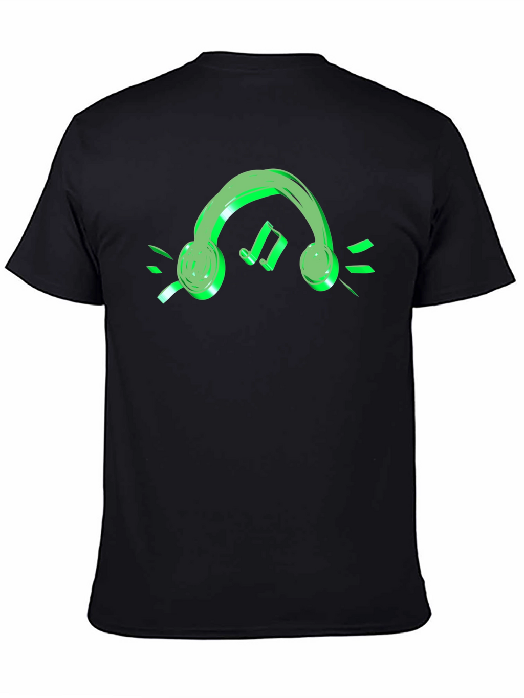 Neon Green Headphone Black T-Shirt