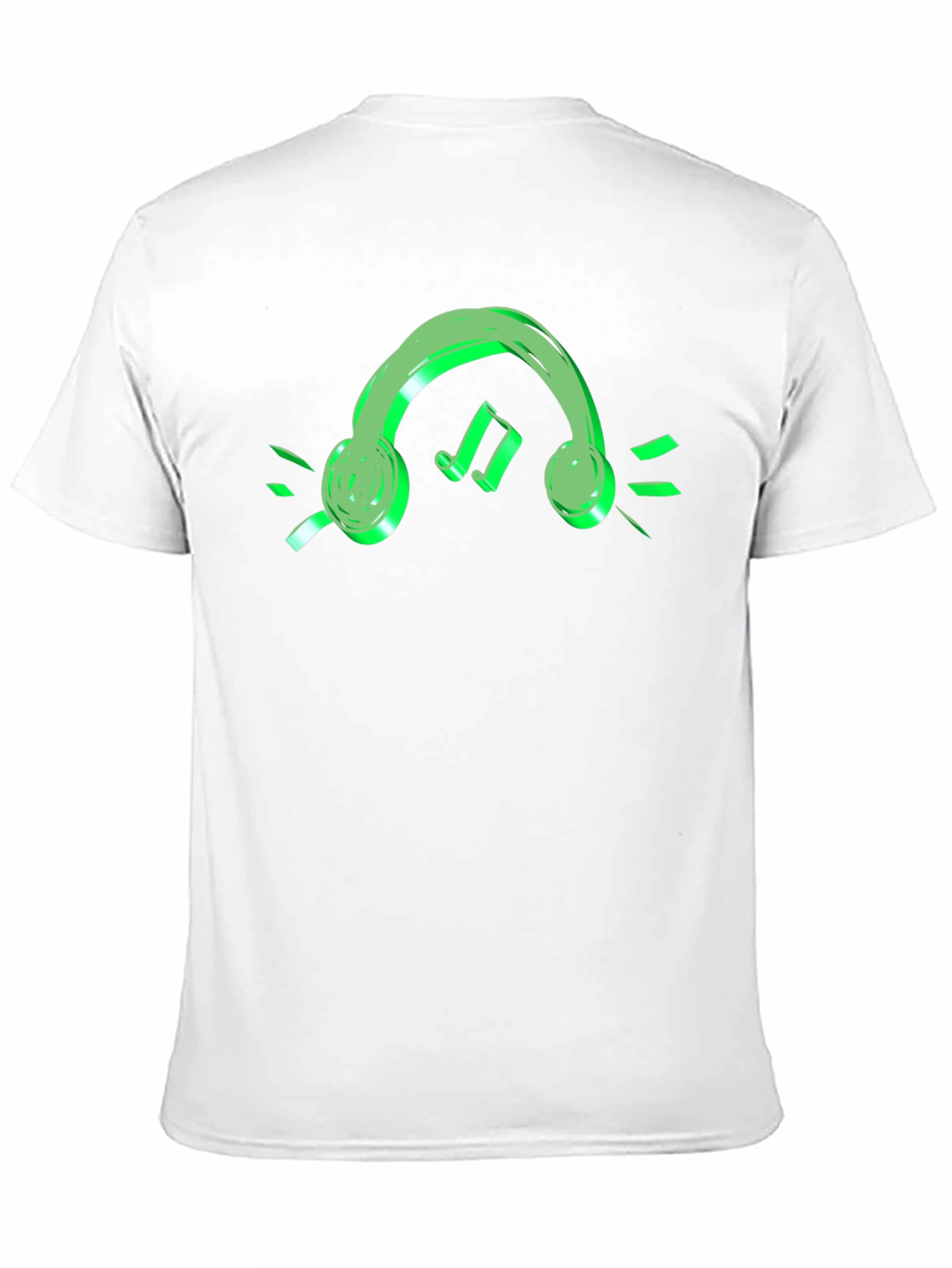 Neon Green Headphone Black T-Shirt