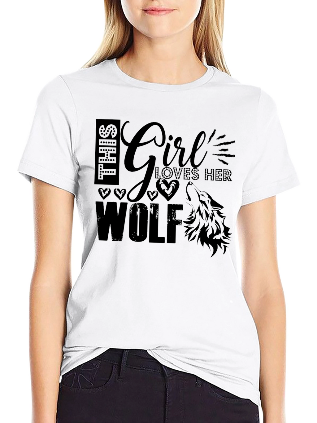 Girl Loves Her Wolf Graphic Tee