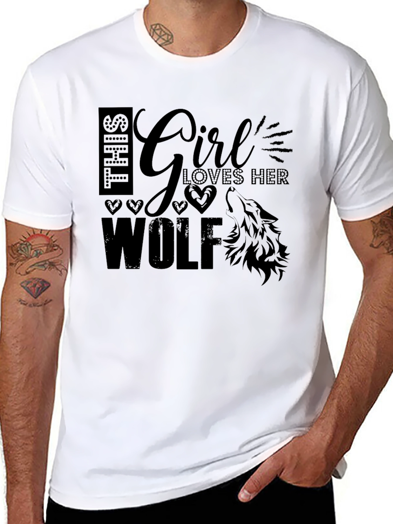Girl Loves Her Wolf Graphic Tee