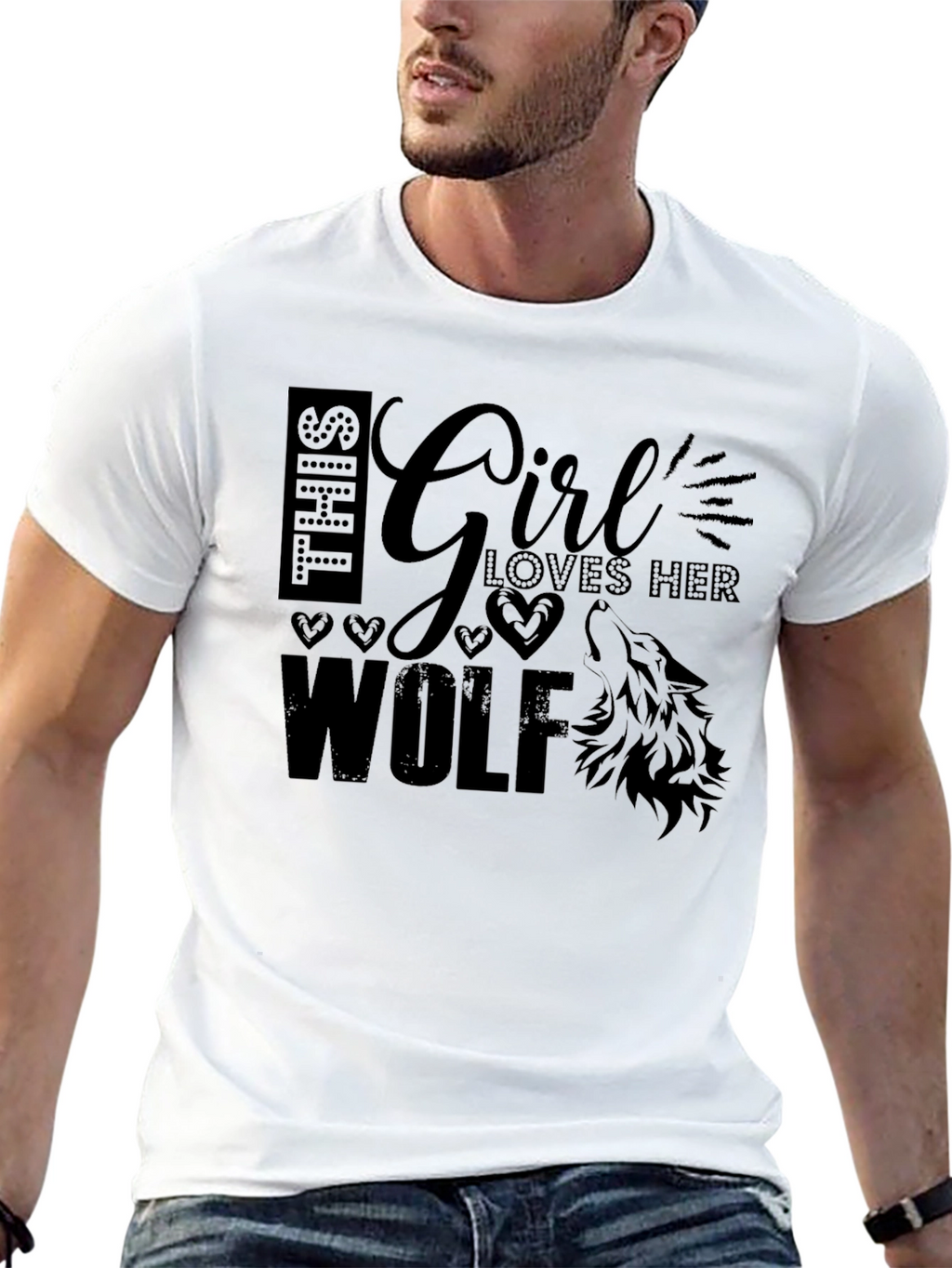 Girl Loves Her Wolf Graphic Tee