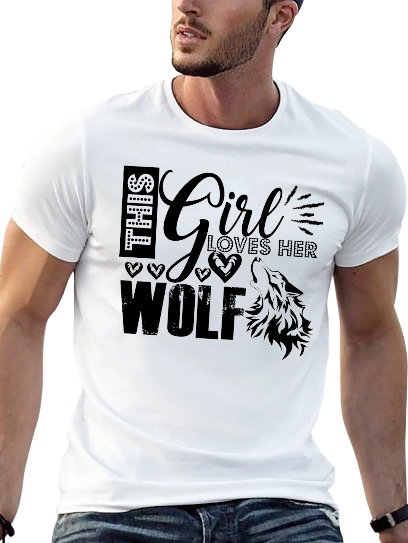 Girl Loves Her Wolf Graphic Tee
