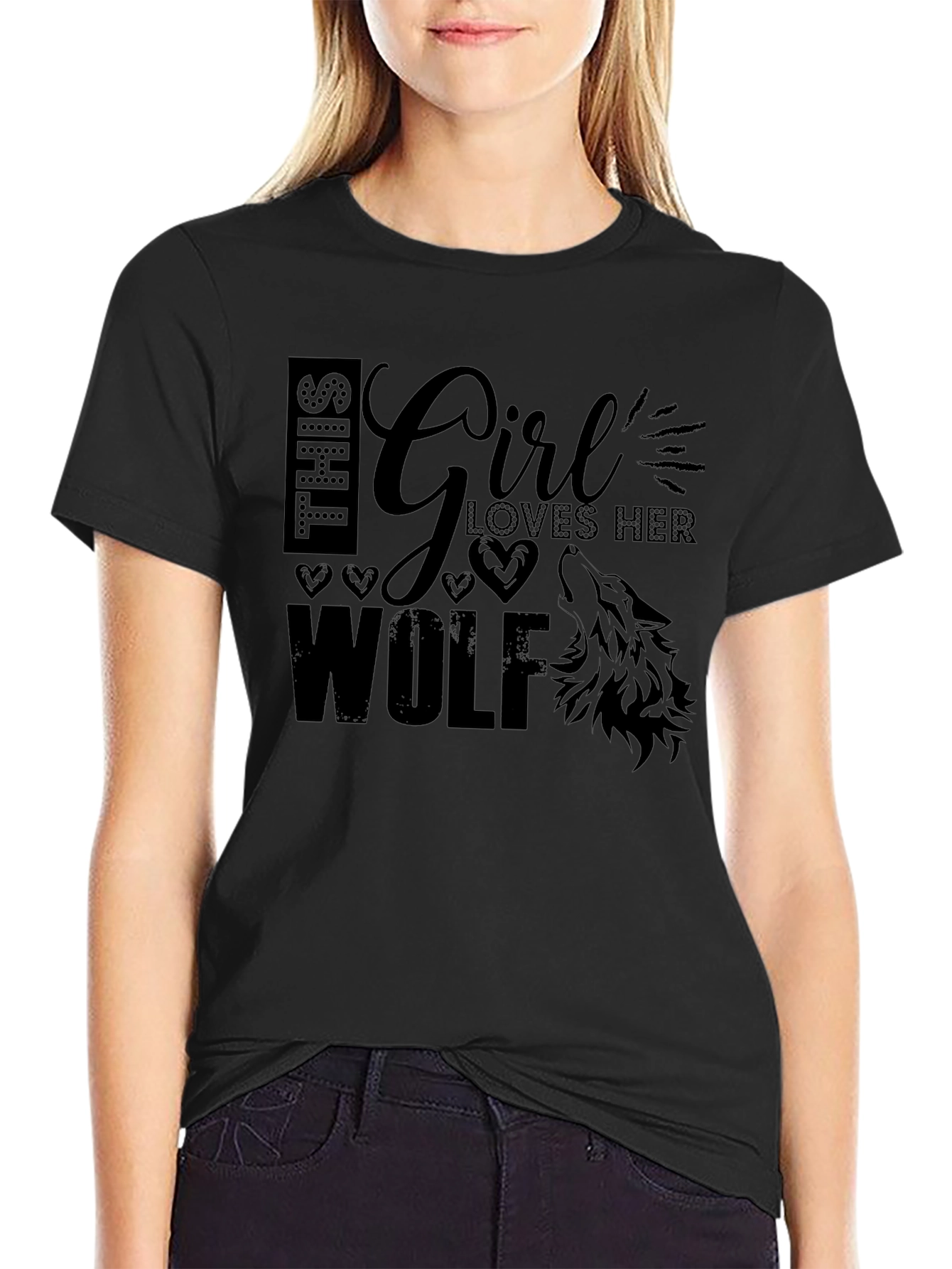 Girl Loves Her Wolf Graphic Tee