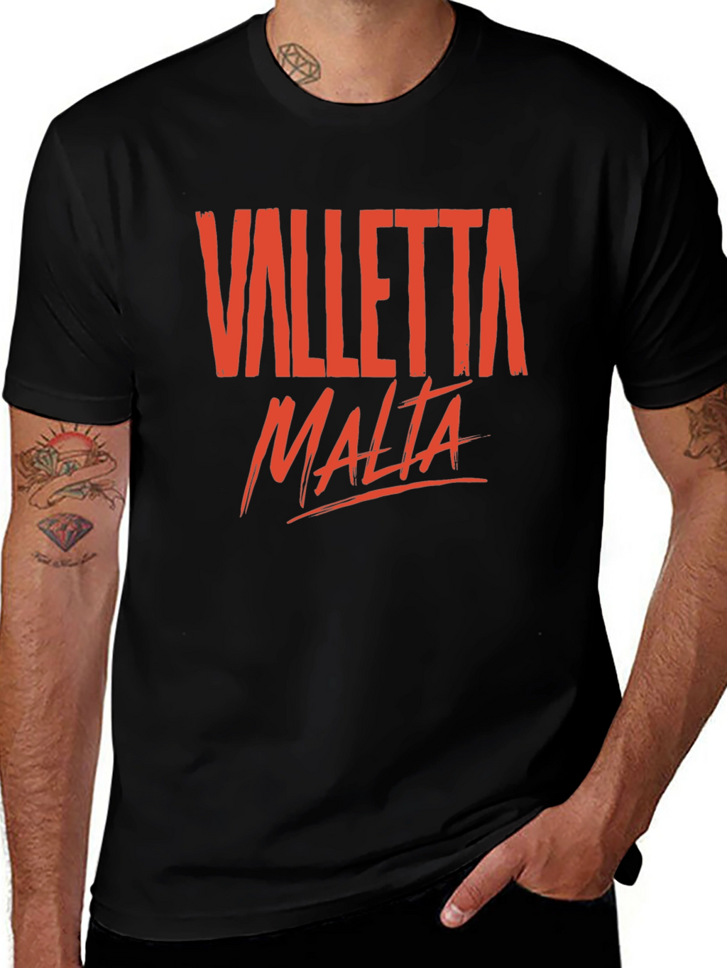 Valletta Malta Graphic T-Shirt - Casual Crew Neck Tee