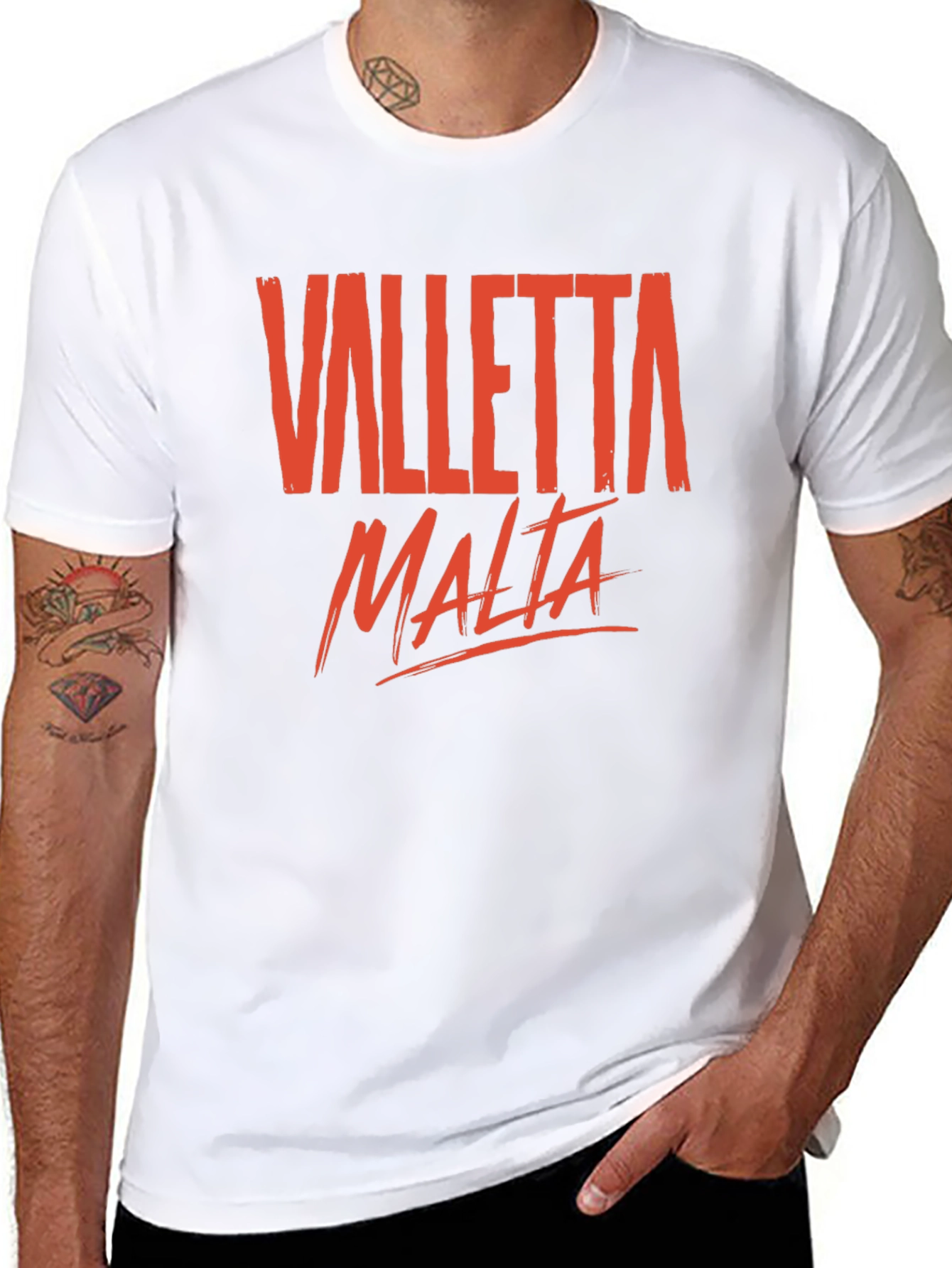 Valletta Malta Graphic T-Shirt - Casual Crew Neck Tee