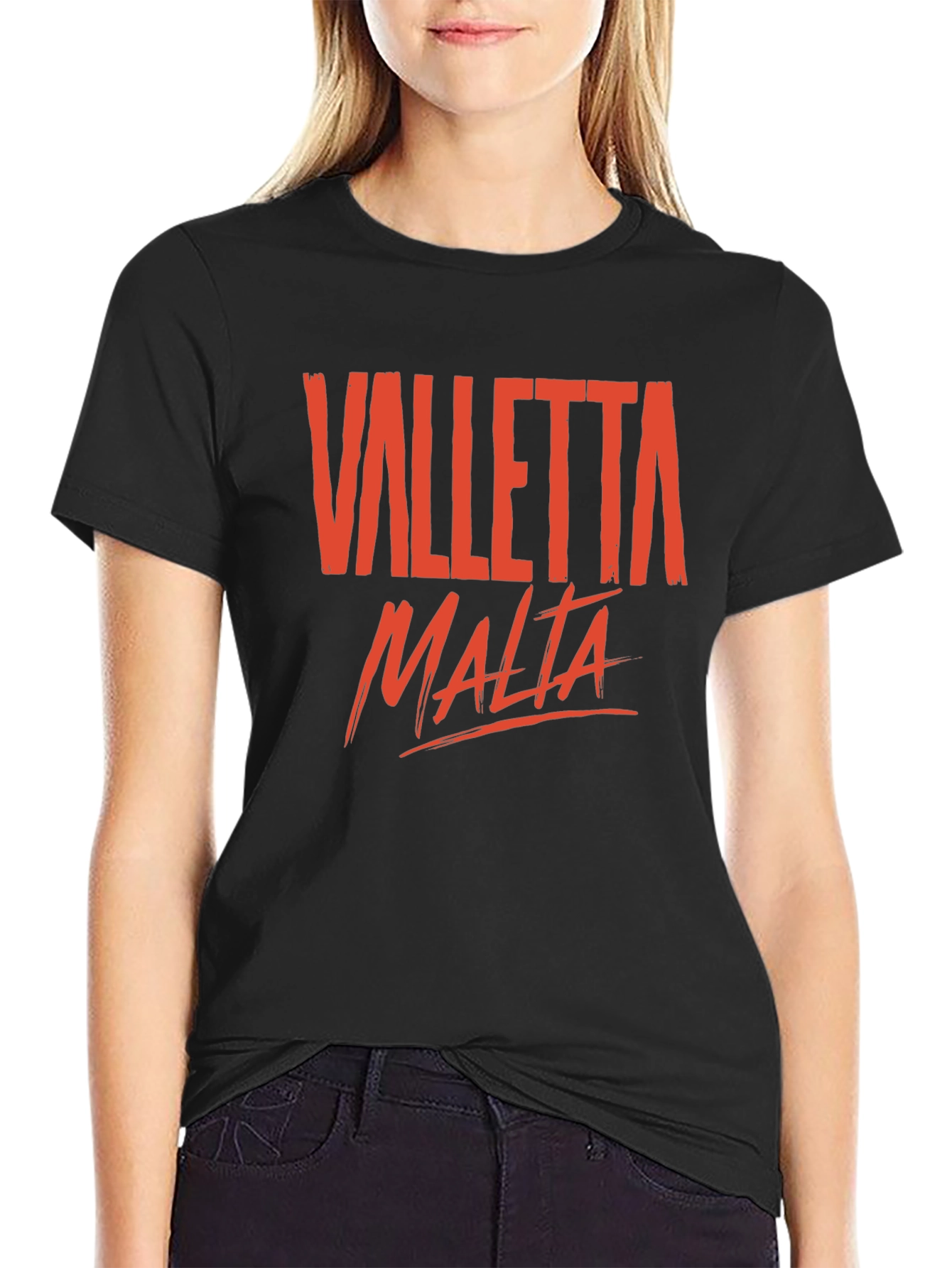 Valletta Malta Graphic T-Shirt - Casual Crew Neck Tee
