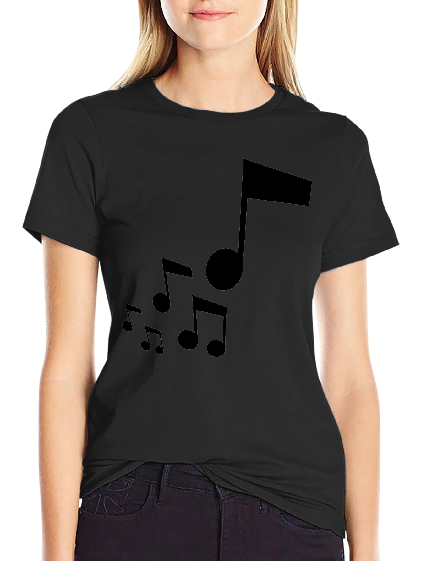 Musical Note Black T-Shirt - Stylish Graphic Tee