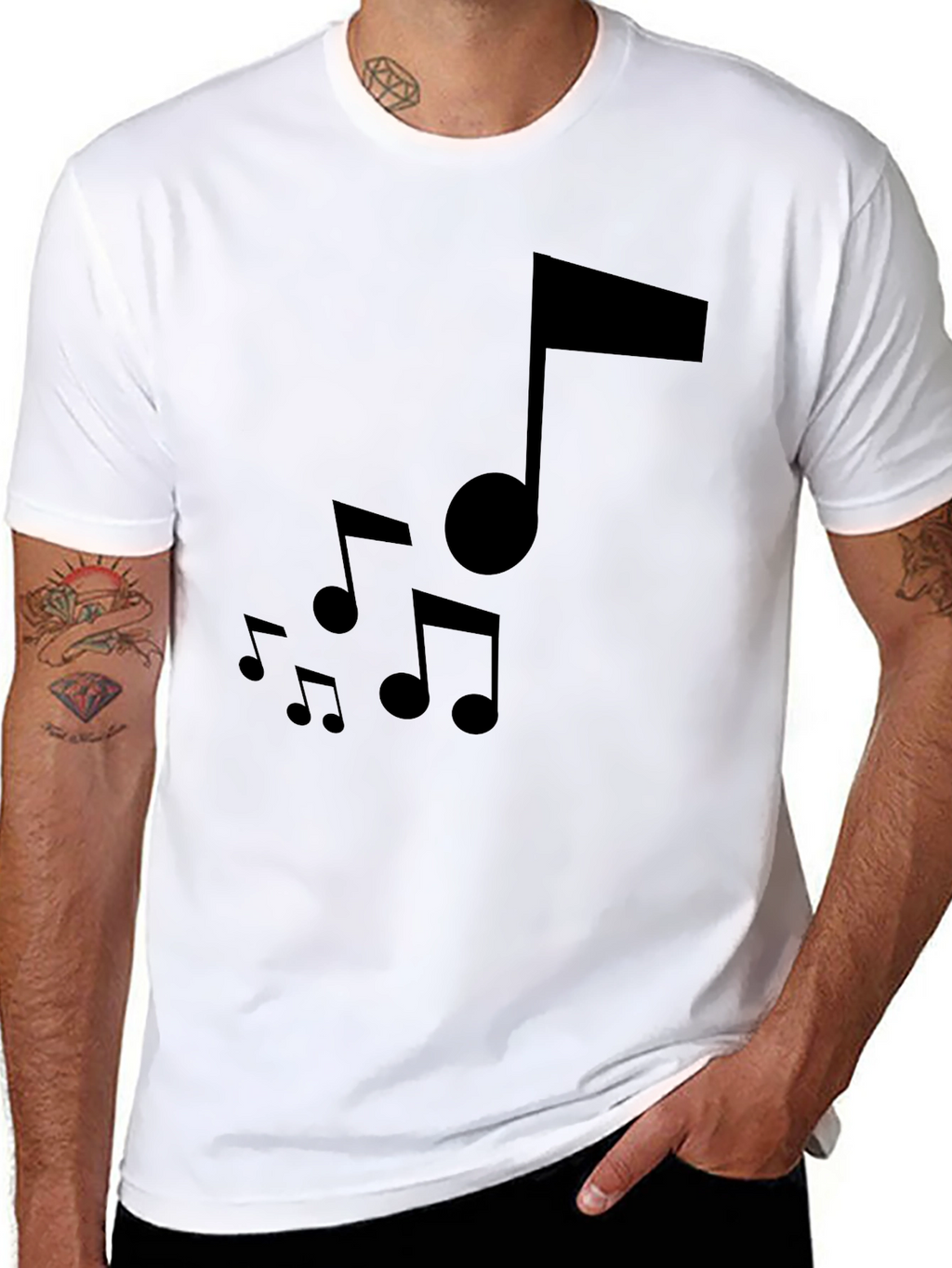 Musical Note Black T-Shirt - Stylish Graphic Tee