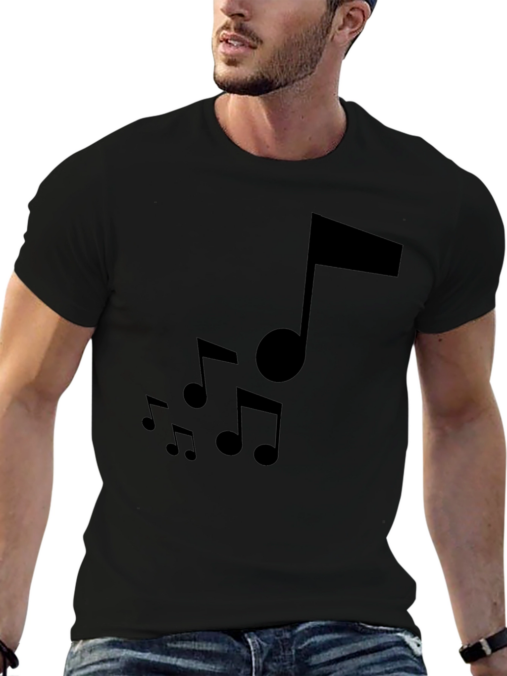 Musical Note Black T-Shirt - Stylish Graphic Tee