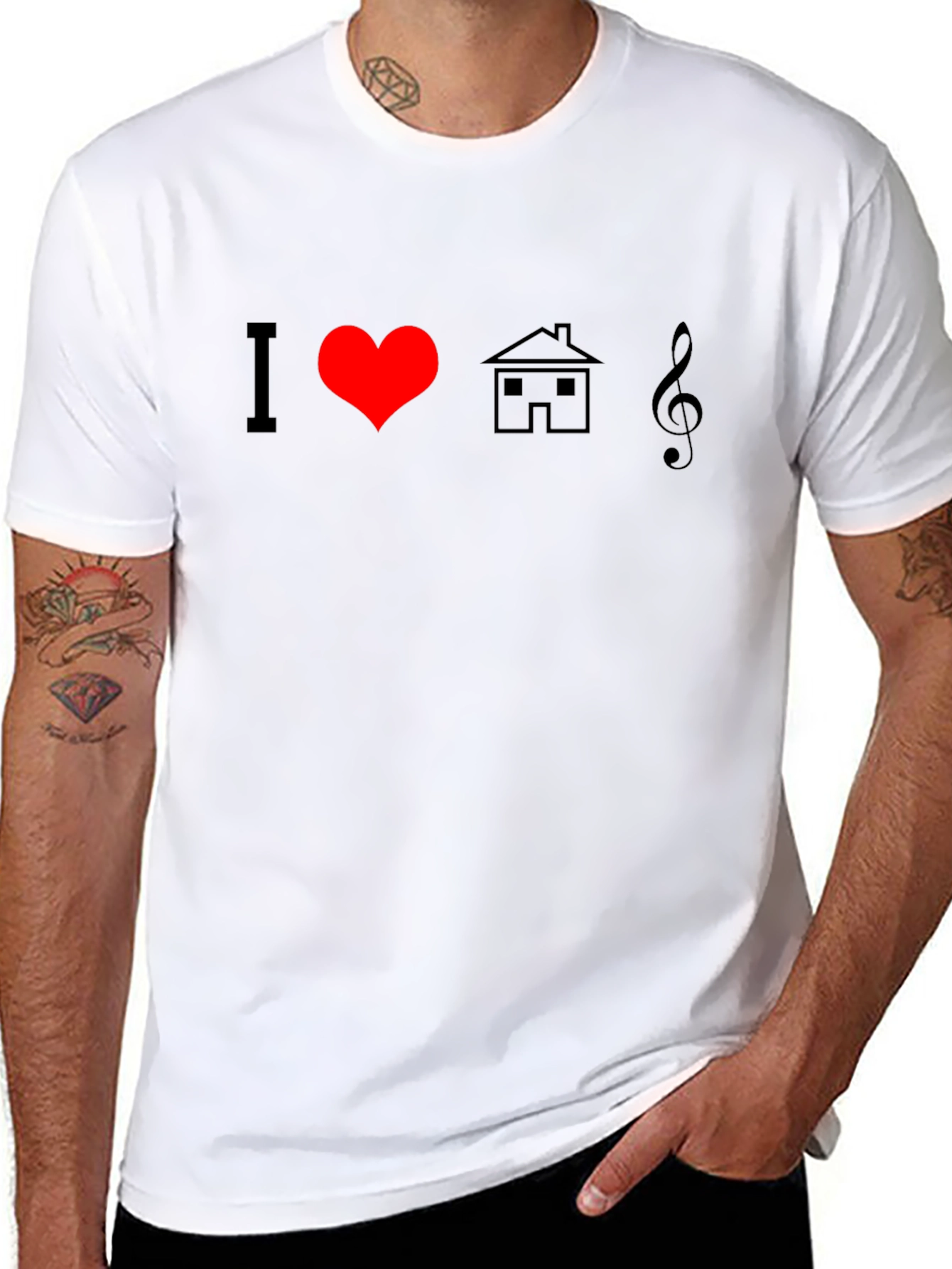 I Heart House Music Black T-Shirt
