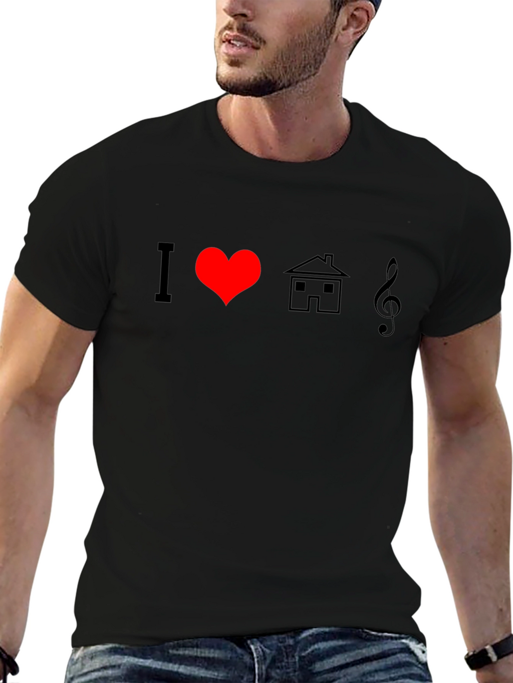 I Heart House Music Black T-Shirt