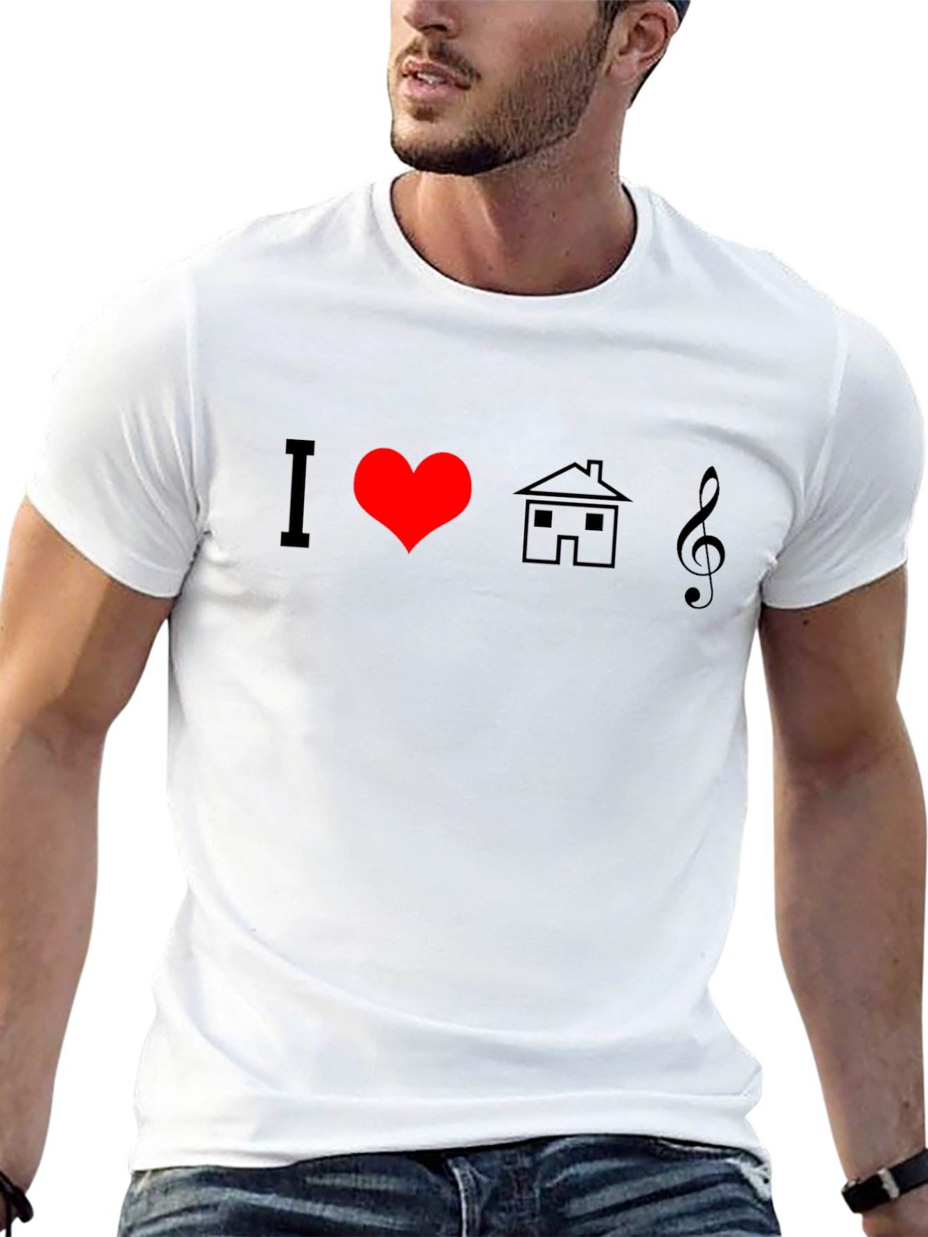 I Heart House Music Black T-Shirt