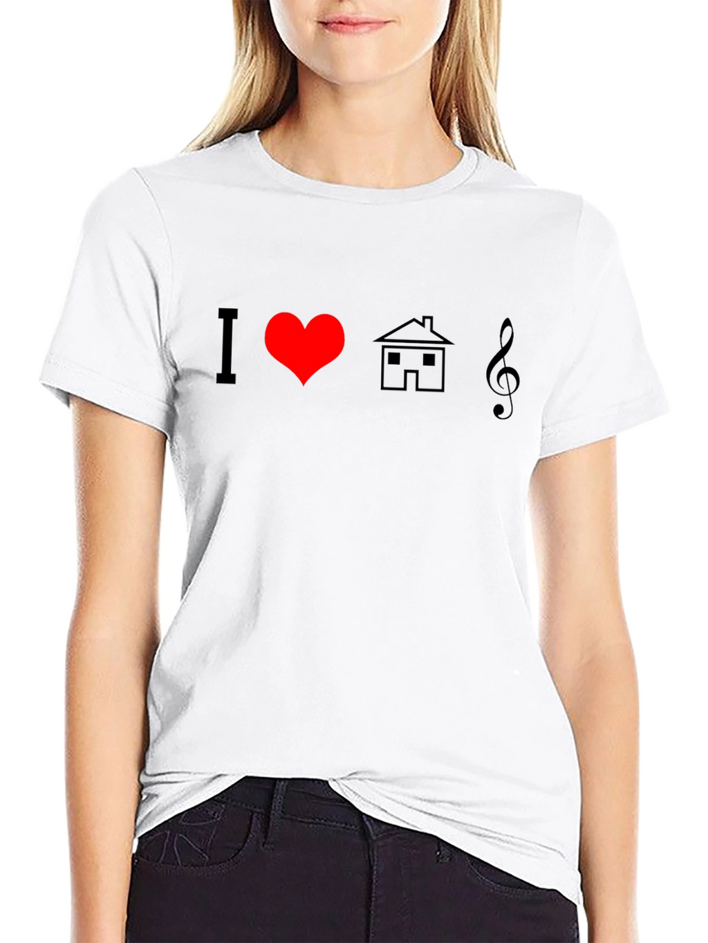 I Heart House Music Black T-Shirt