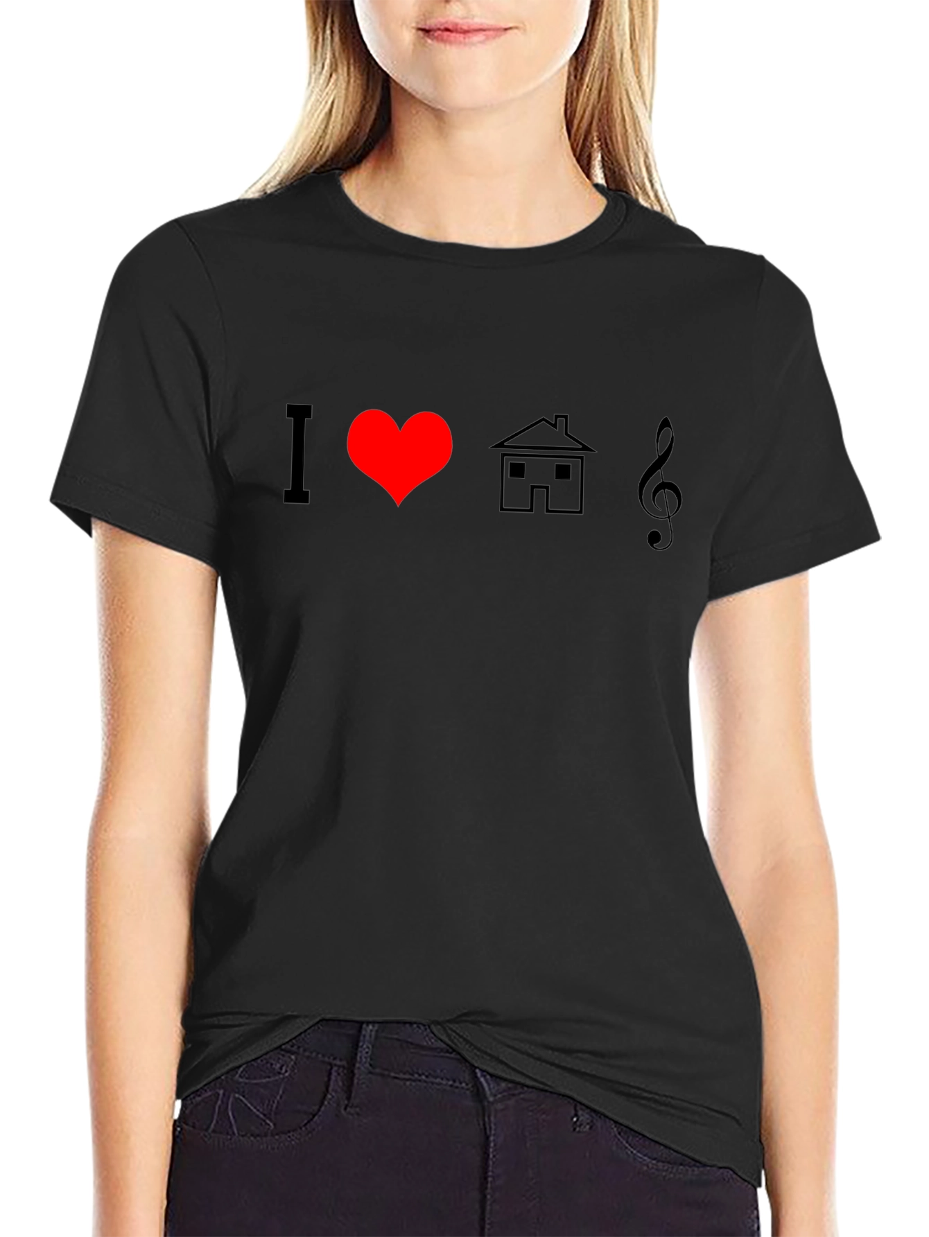 I Heart House Music Black T-Shirt