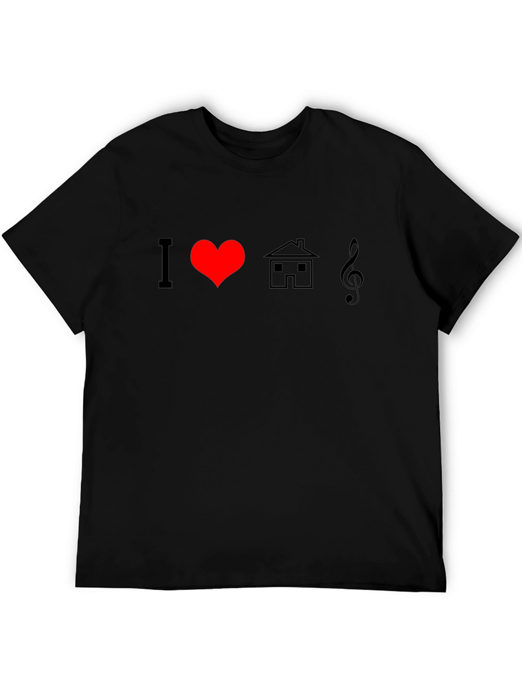 I Heart House Music Black T-Shirt