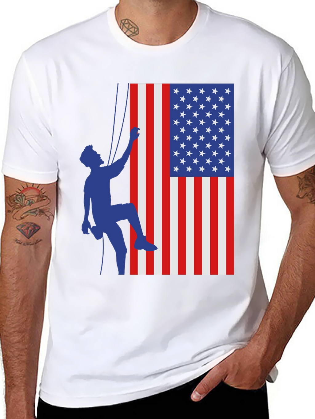 USA Climbing Patriotic Graphic Tee