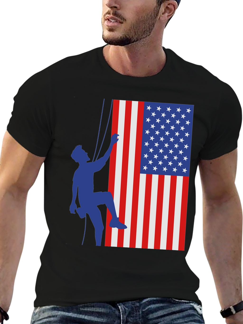 USA Climbing Patriotic Graphic Tee