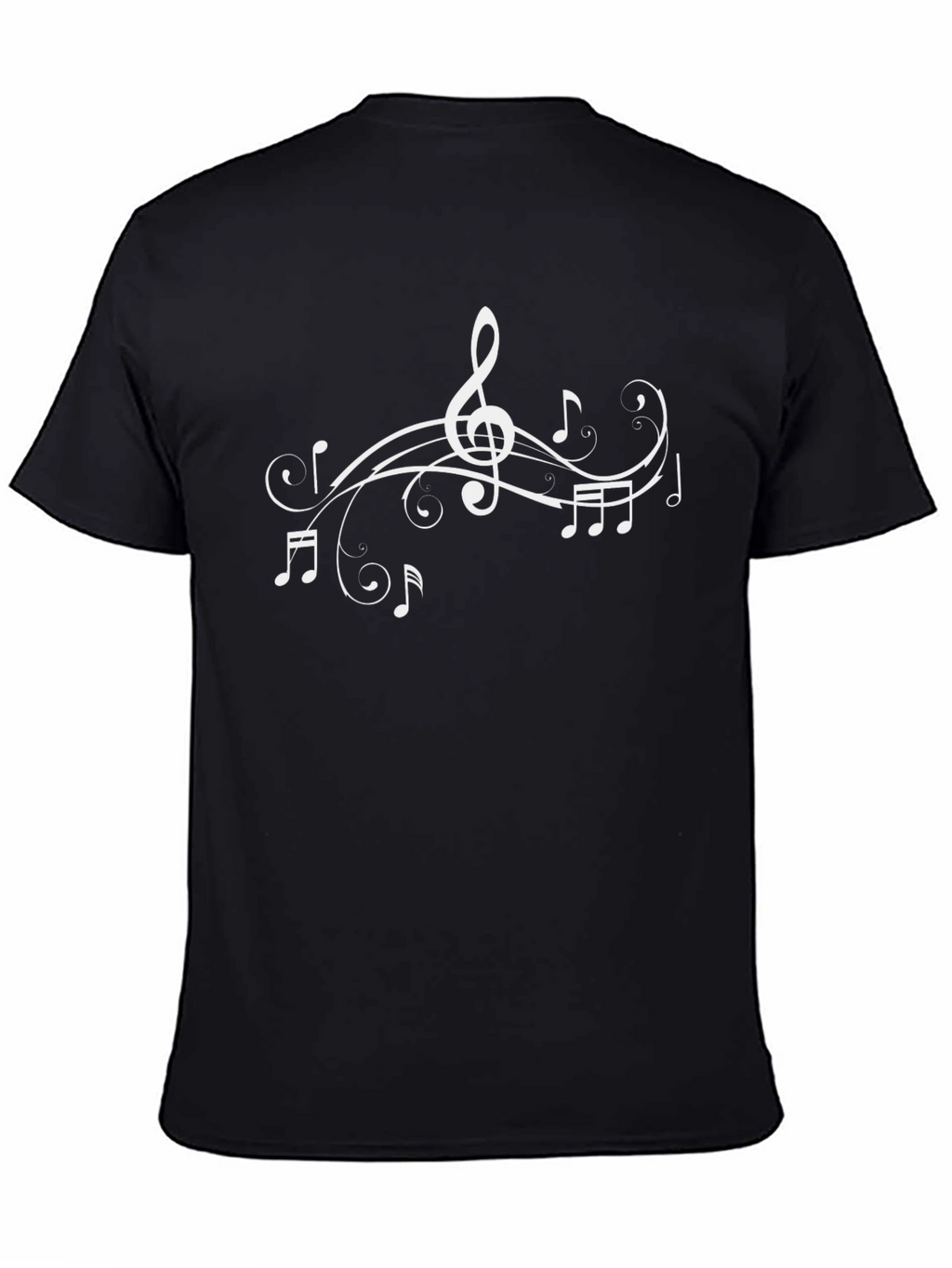 Musical Notes Graphic T-Shirt - Black Cotton Tee
