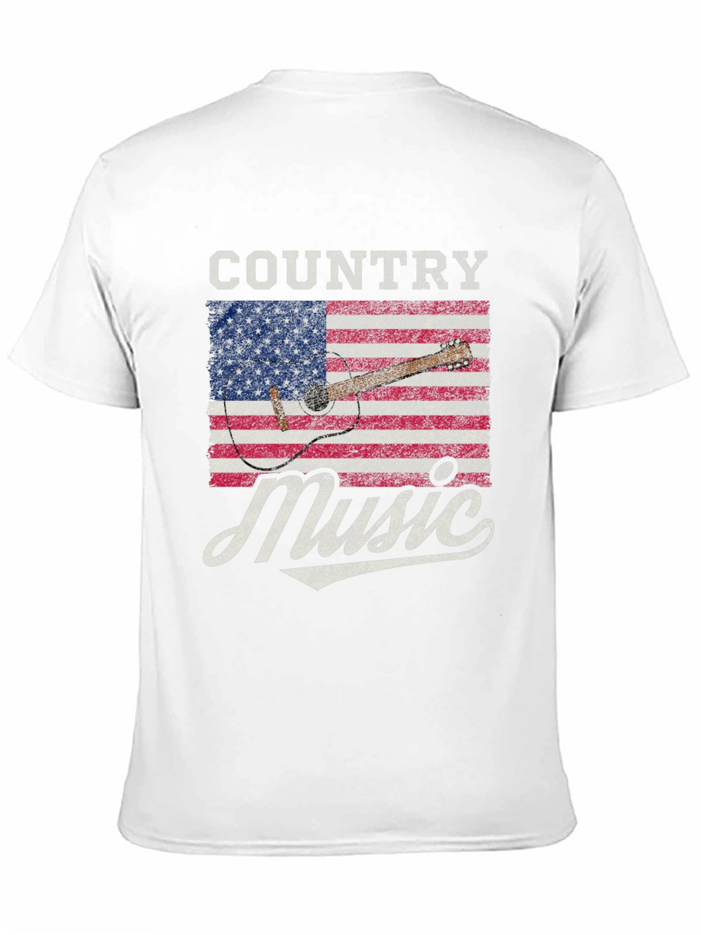 Country Music American Flag Guitar T-Shirt
