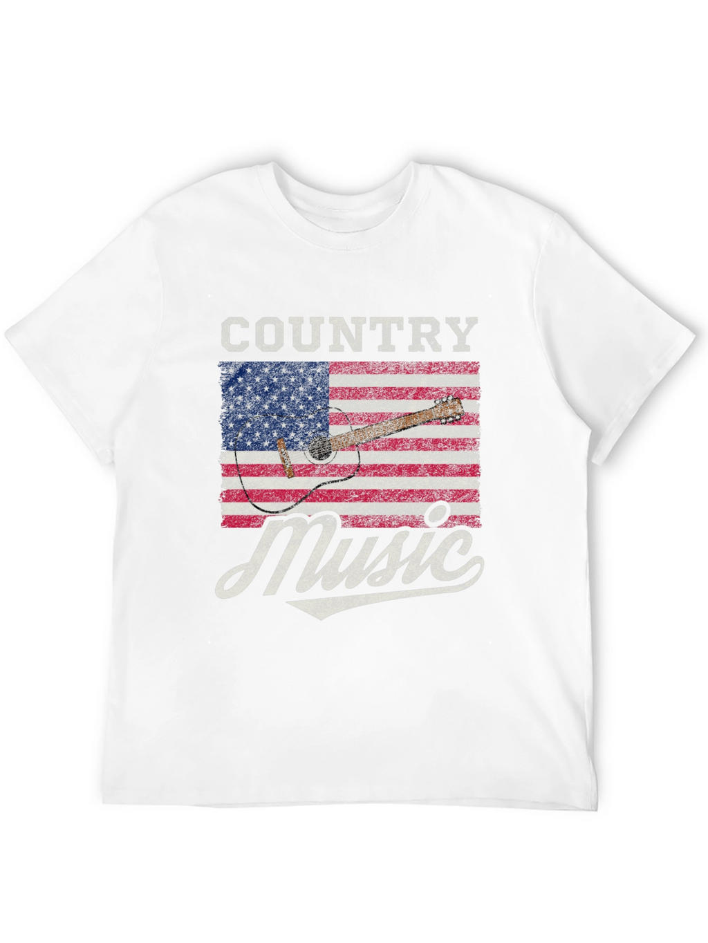 Country Music American Flag Guitar T-Shirt