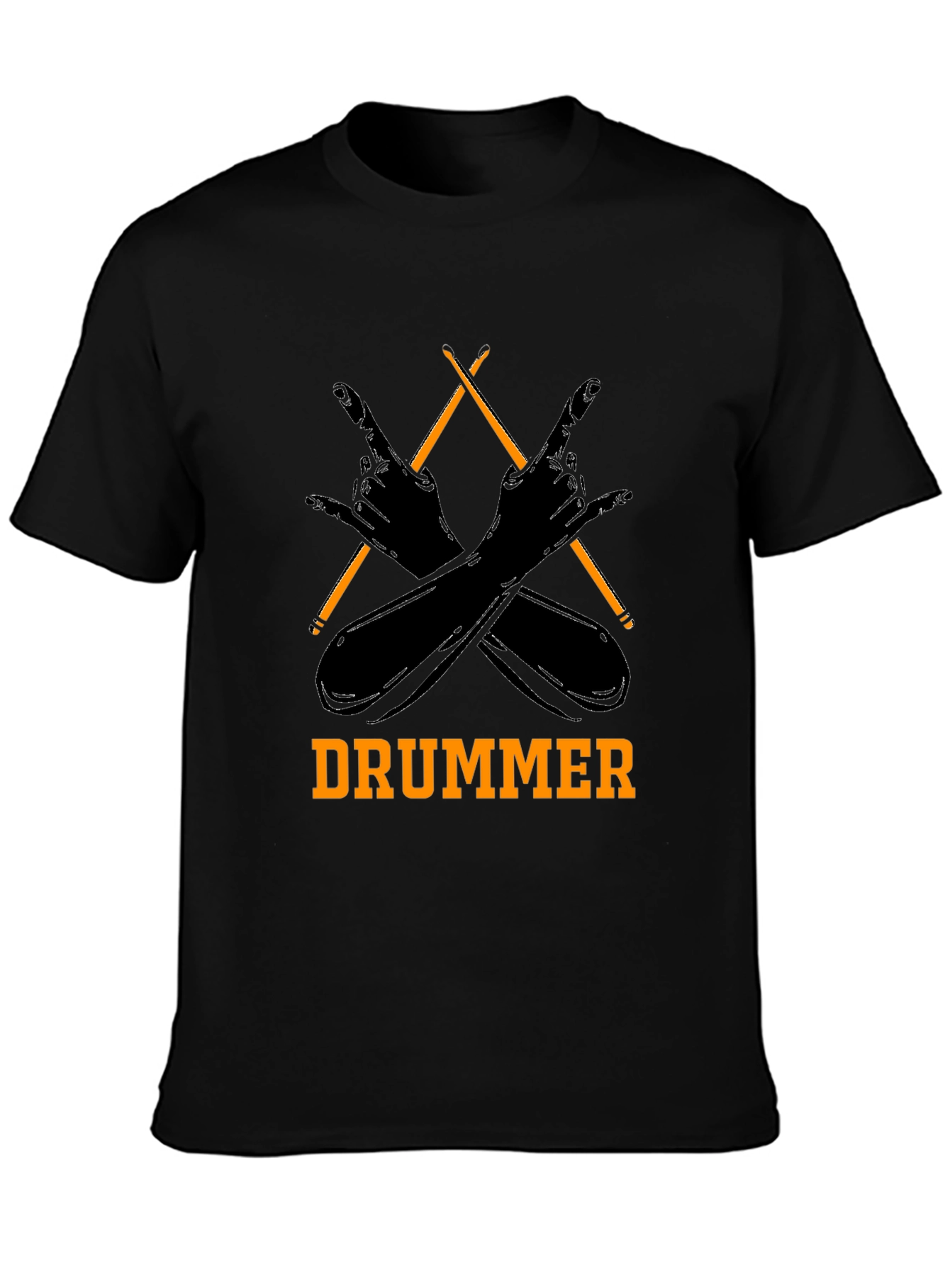 Drummer T-Shirt Rock and Roll Hand Symbol