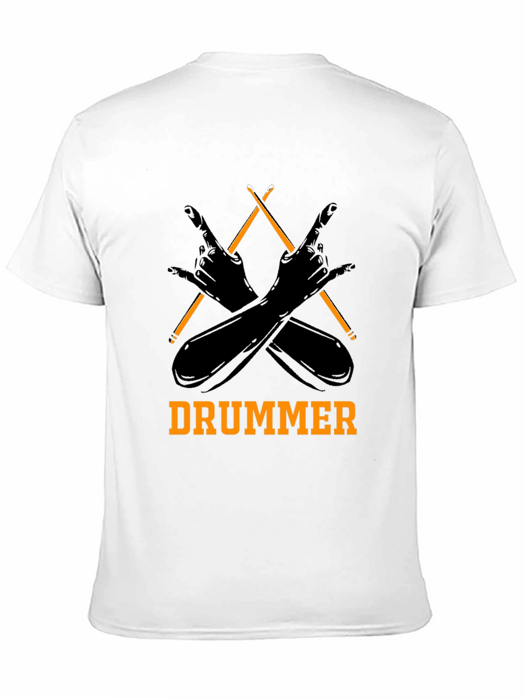 Drummer T-Shirt Rock and Roll Hand Symbol