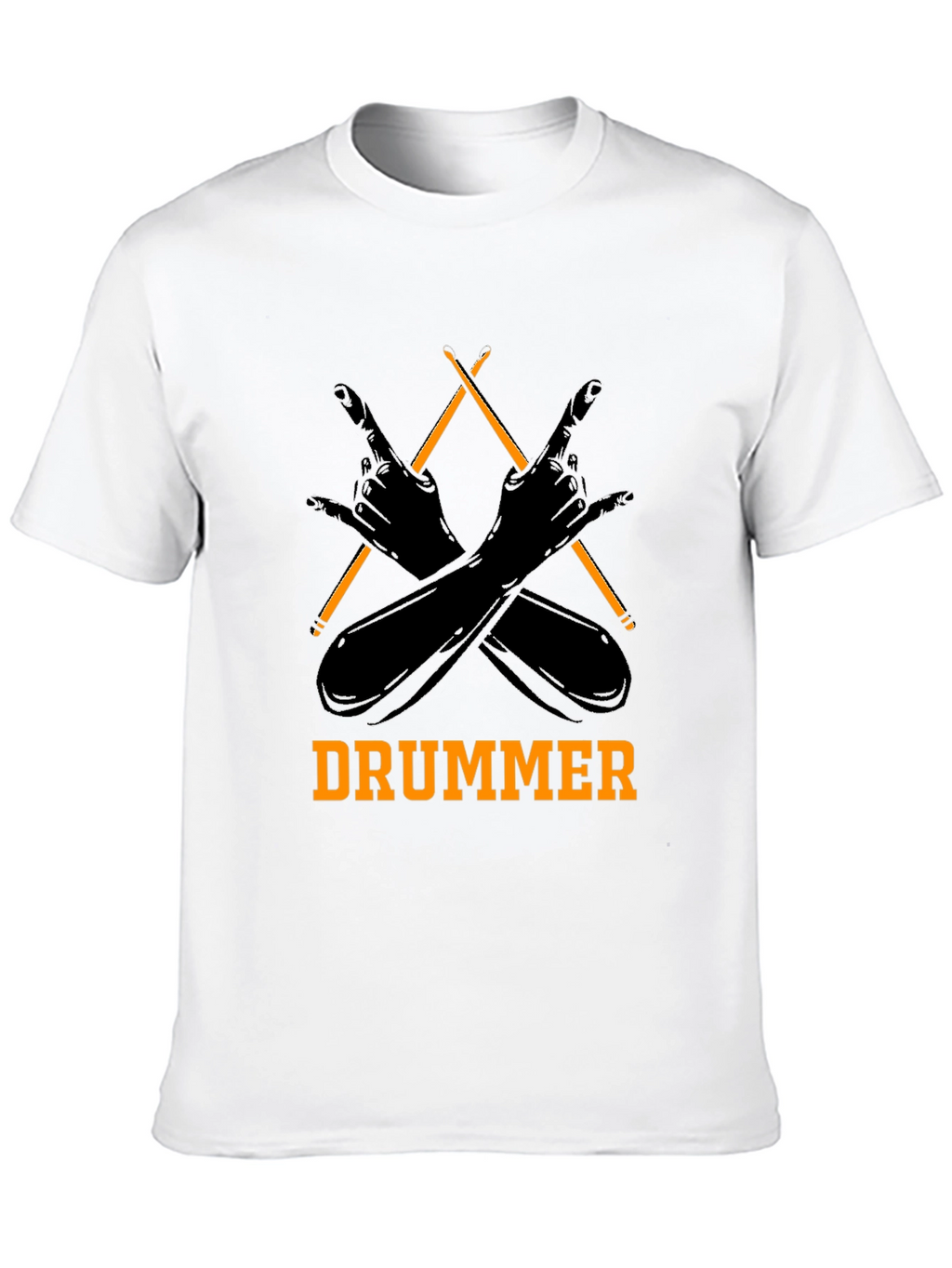 Drummer T-Shirt Rock and Roll Hand Symbol
