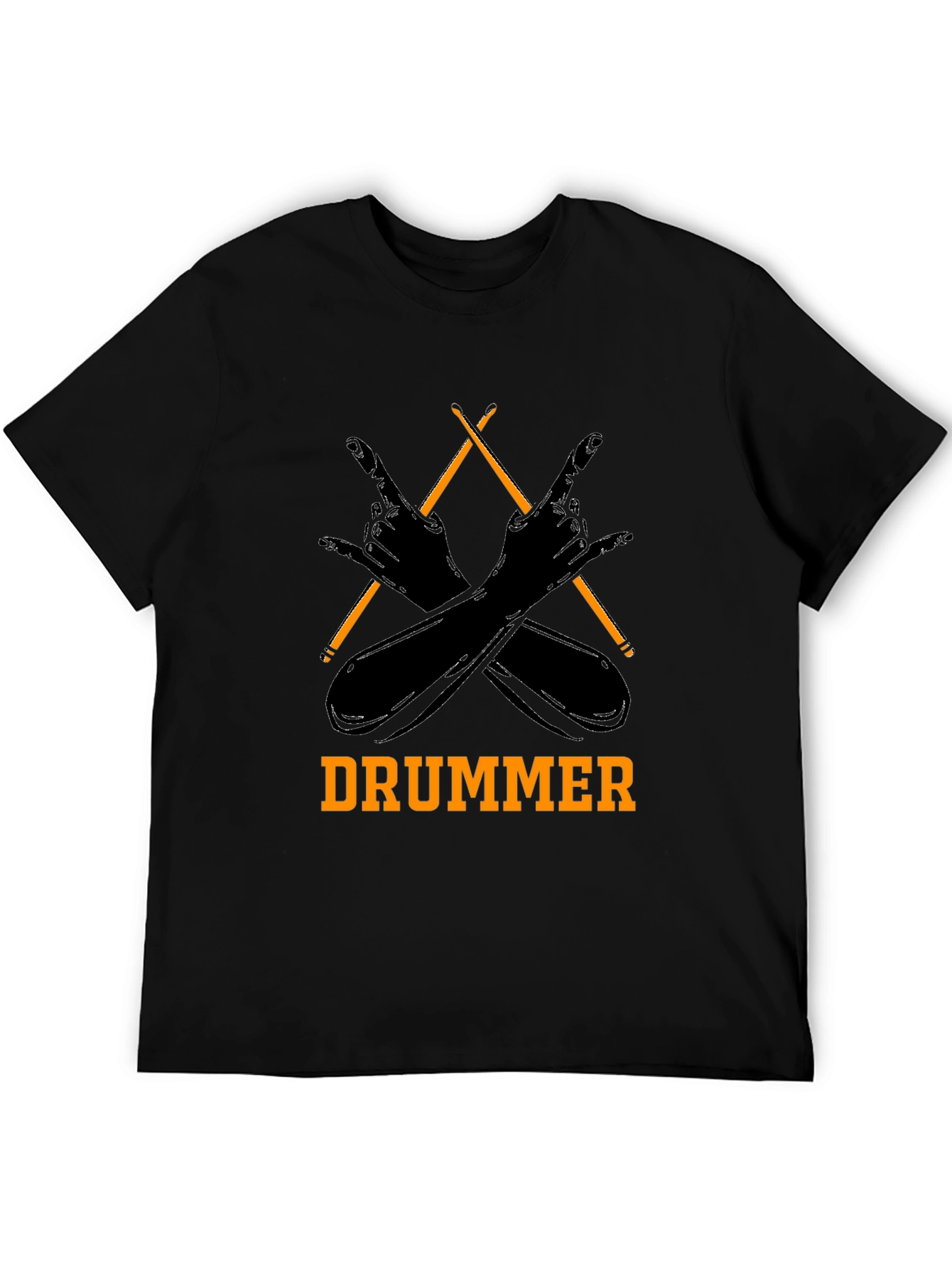 Drummer T-Shirt Rock and Roll Hand Symbol