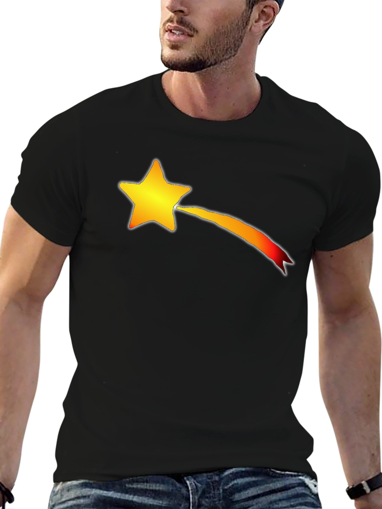 Shooting Star Graphic T-Shirt - Black