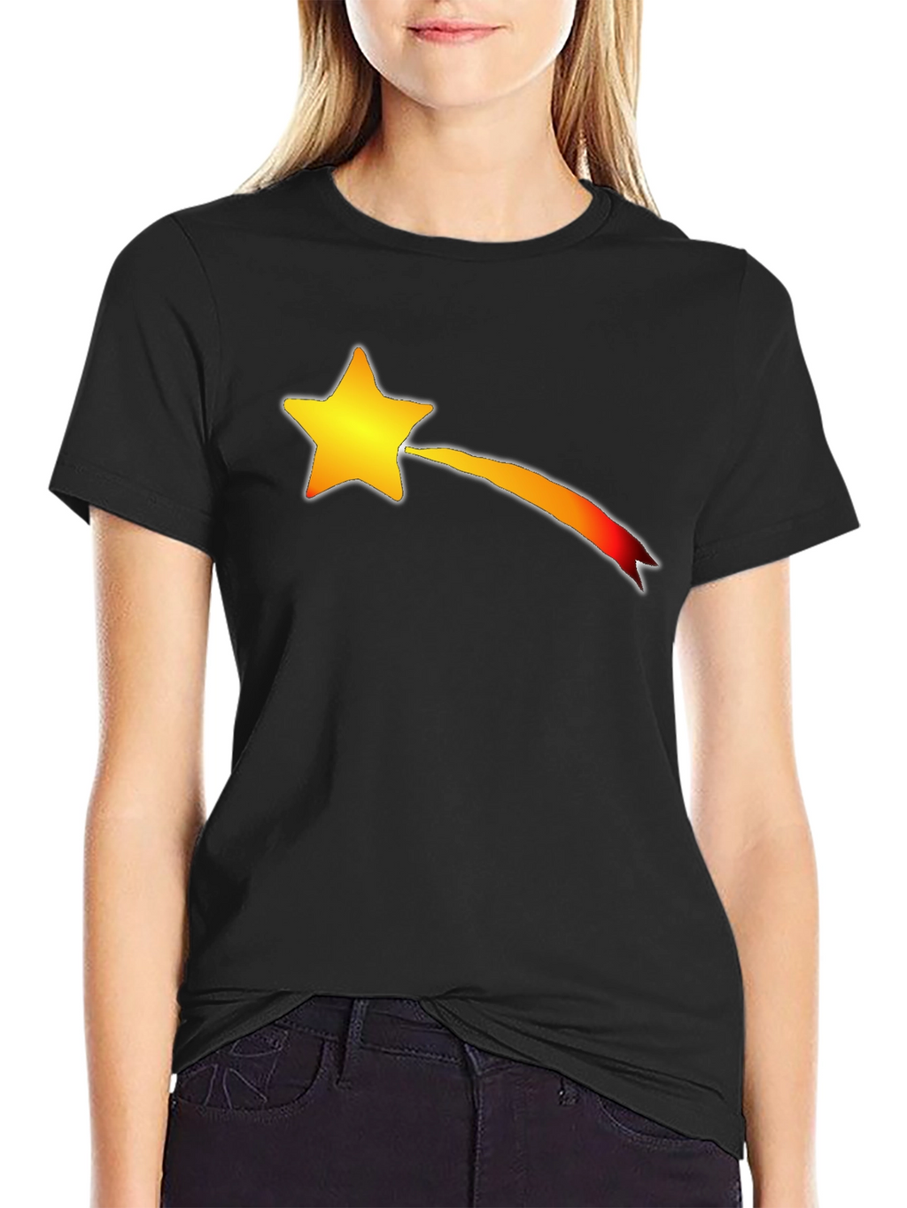 Shooting Star Graphic T-Shirt - Black