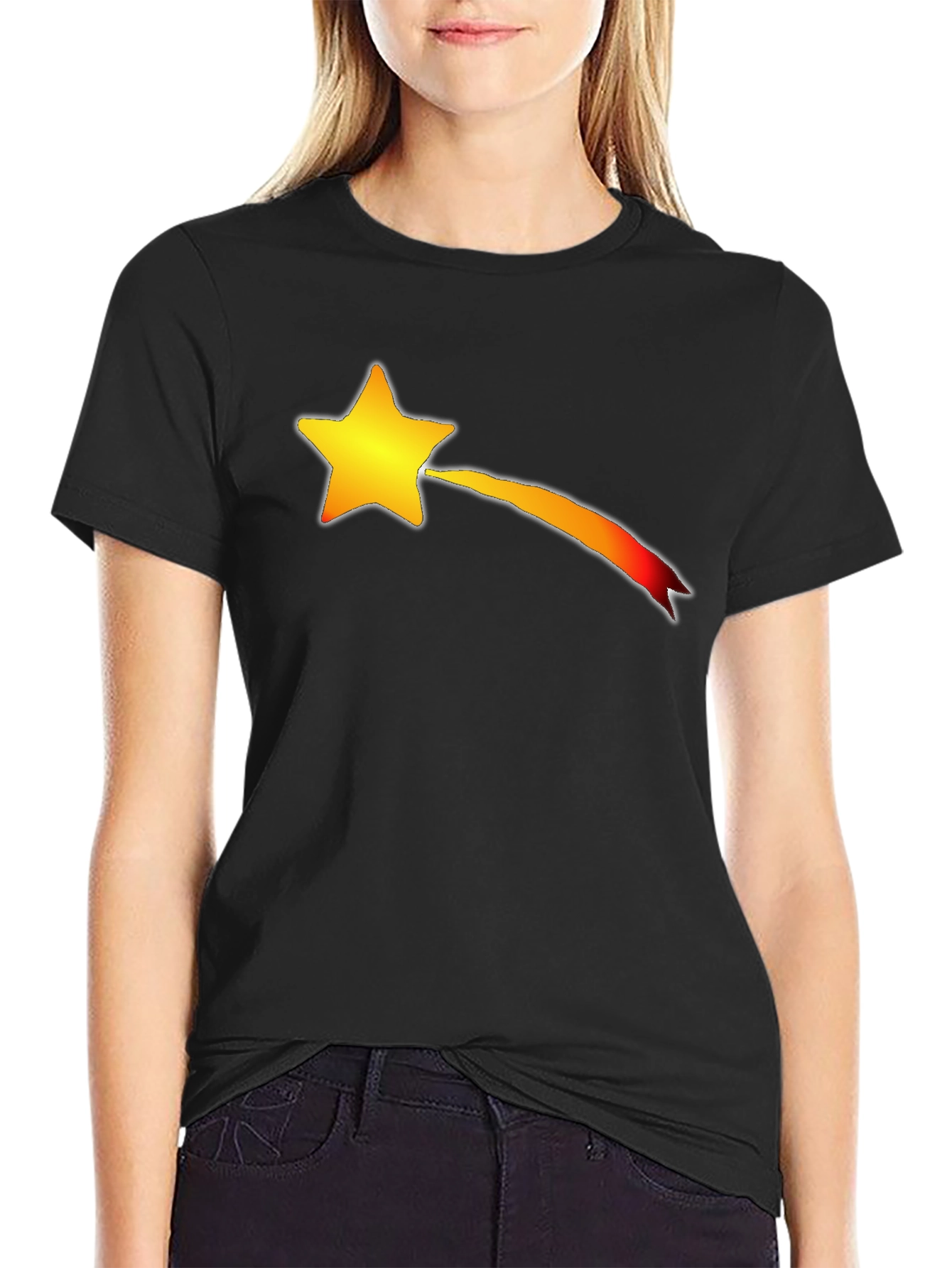 Shooting Star Graphic T-Shirt - Black