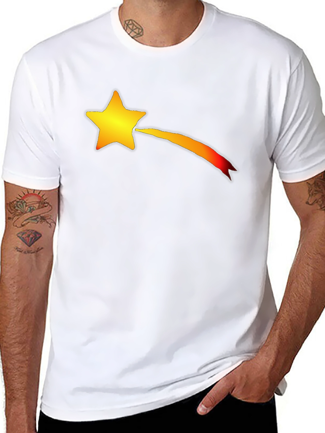 Shooting Star Graphic T-Shirt - Black