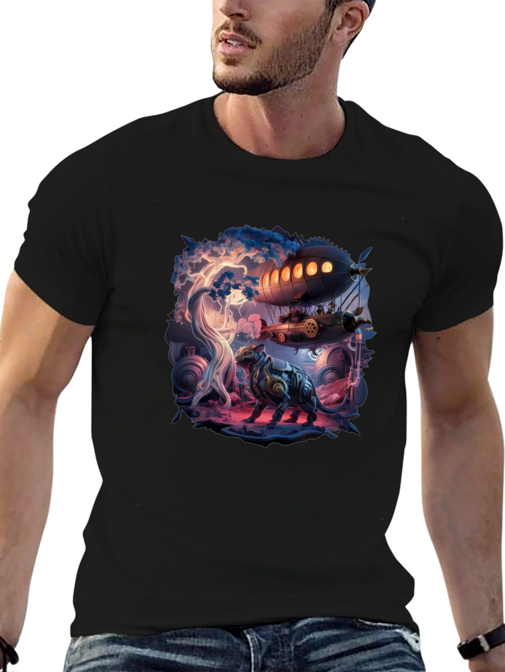 Steampunk Fantasy Art Graphic Tee