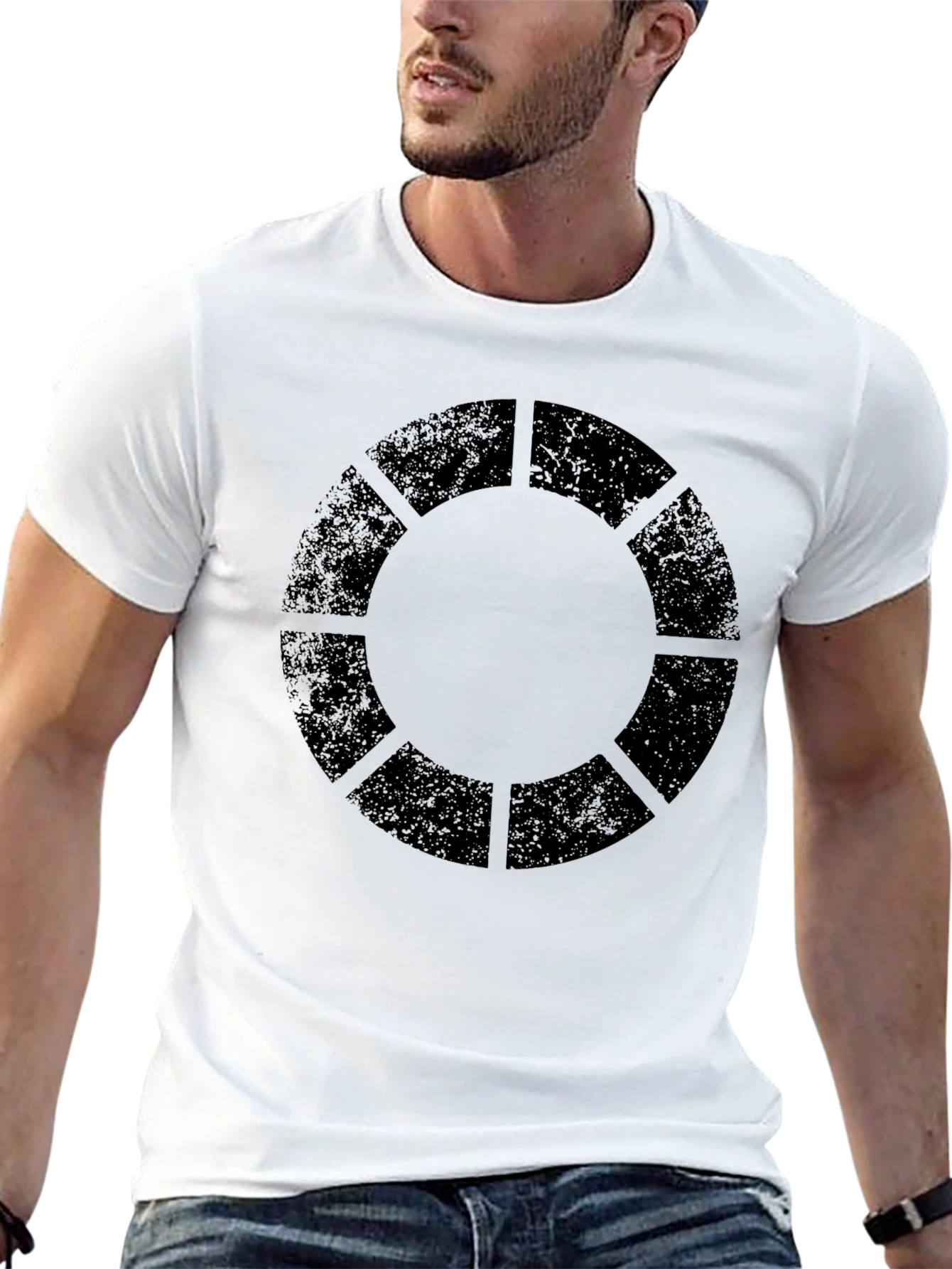 Geometric Circle Graphic Black T-Shirt