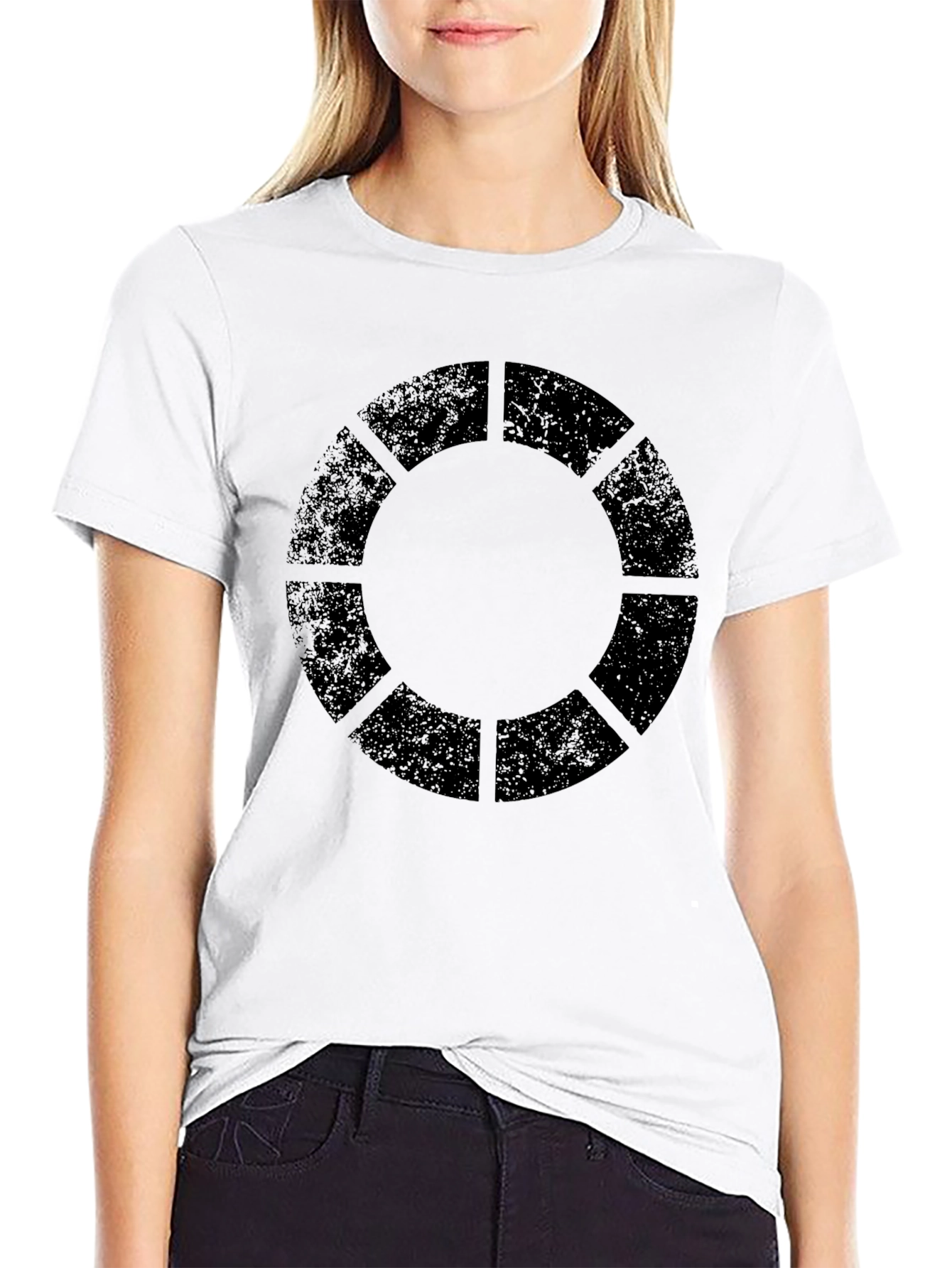 Geometric Circle Graphic Black T-Shirt
