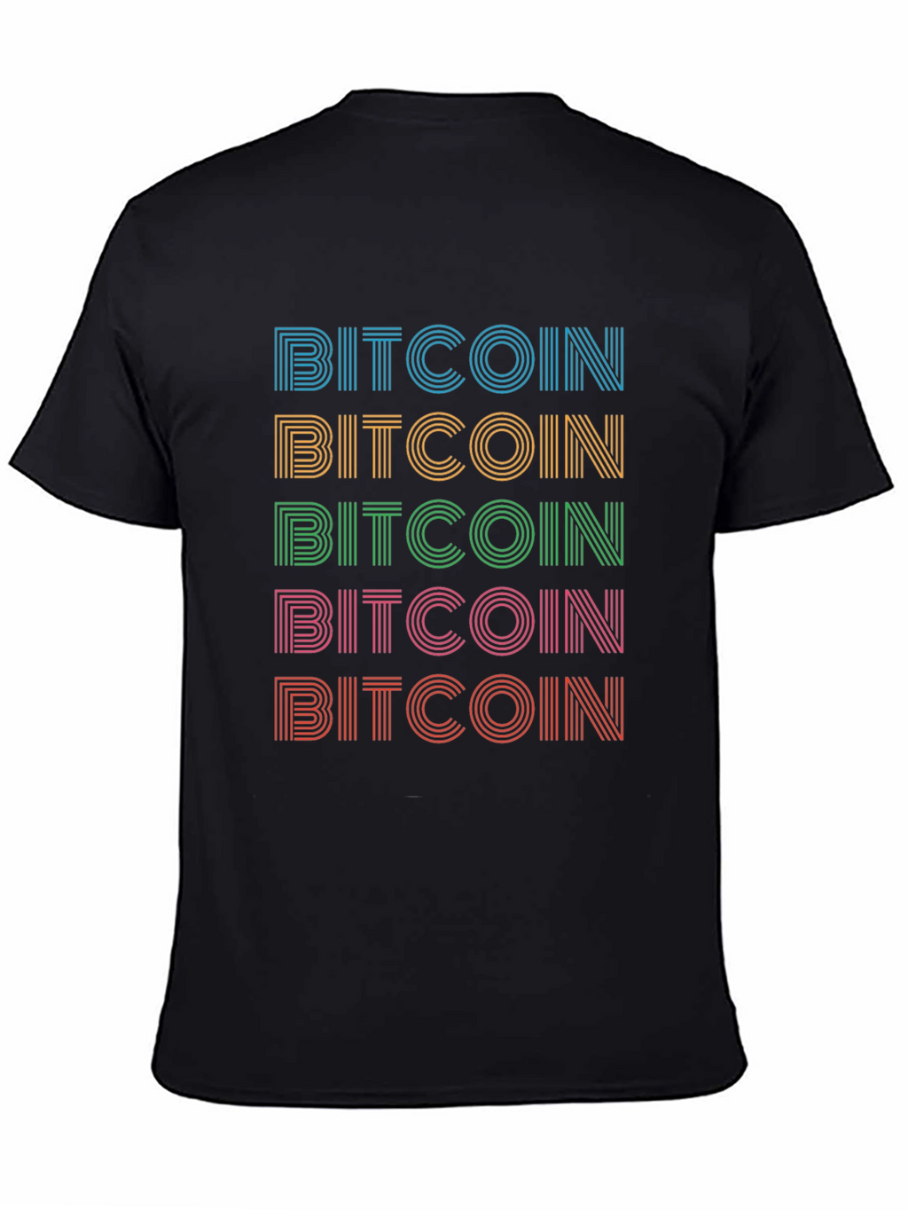 Bitcoin Retro Stripe T-Shirt - Crypto Currency Tee