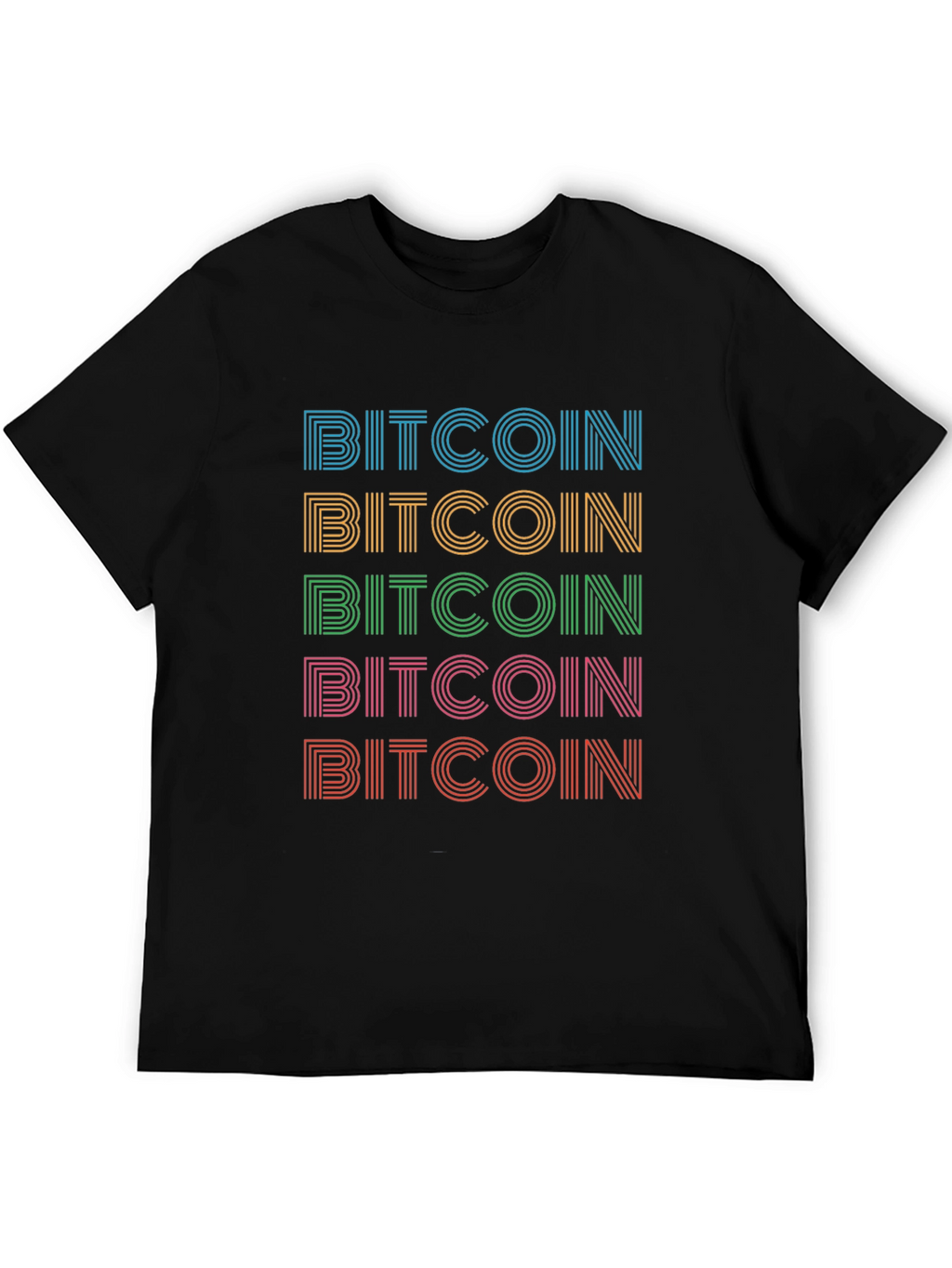 Bitcoin Retro Stripe T-Shirt - Crypto Currency Tee